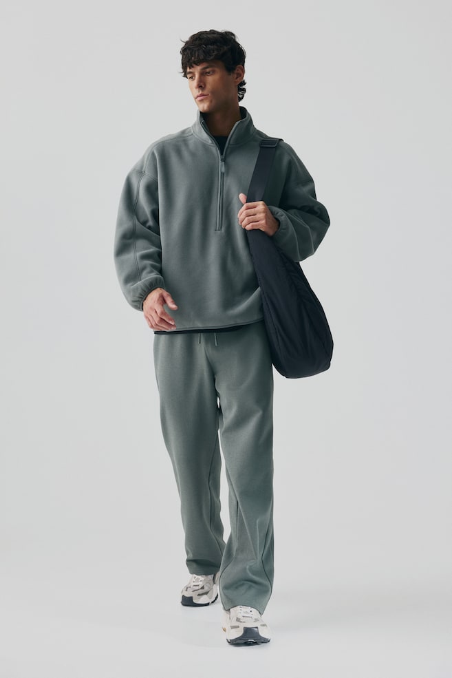 Maglia sportiva in pile - Grigio scuro/Nero - 1