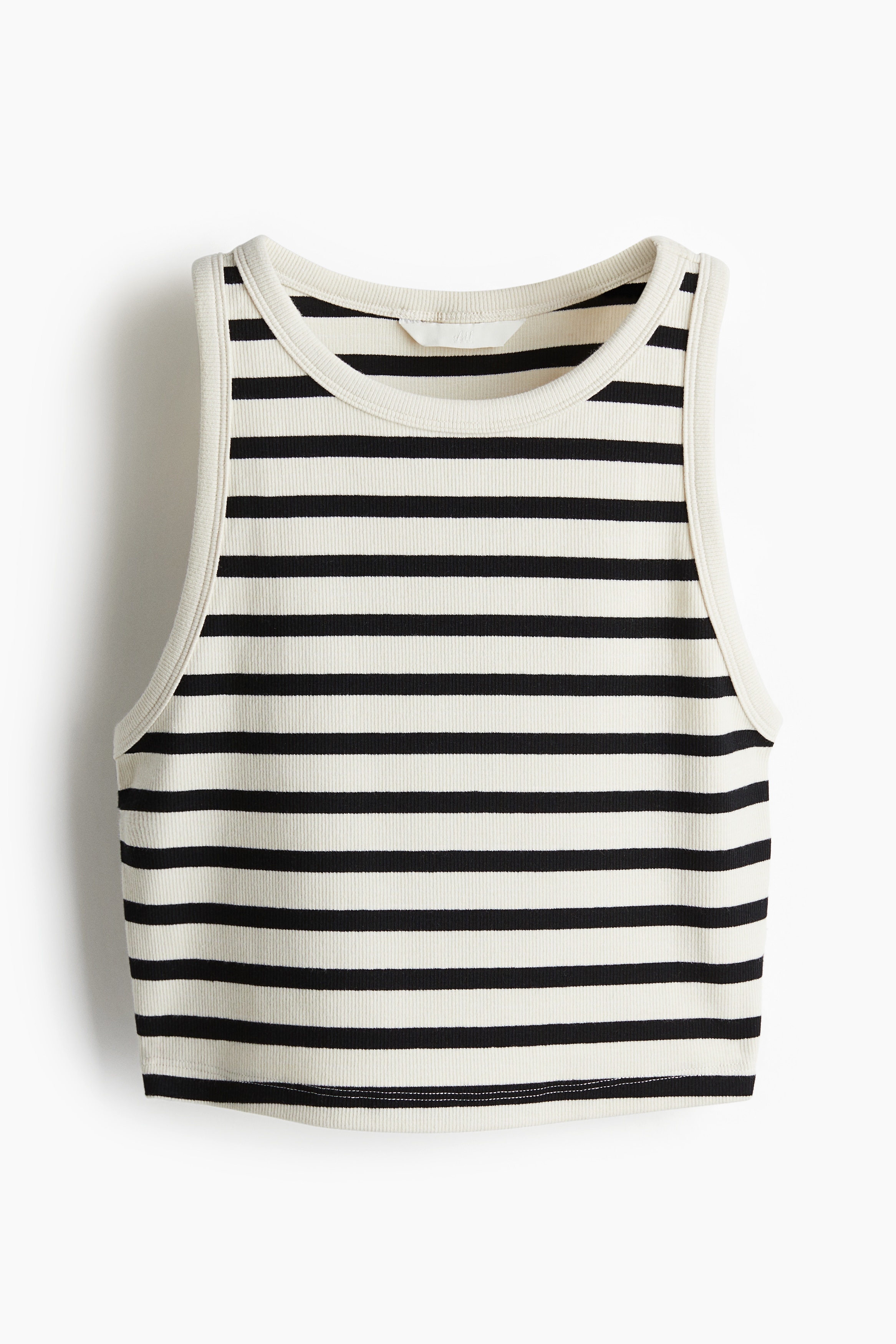 Cropped ribbed vest top
