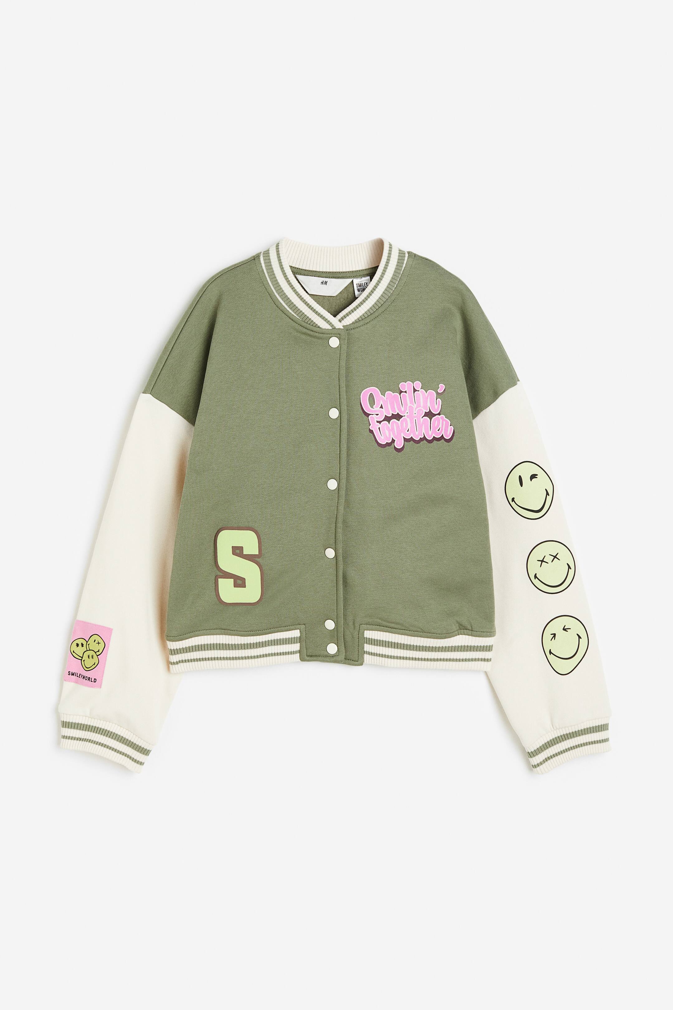 Print-motif Baseball Jacket