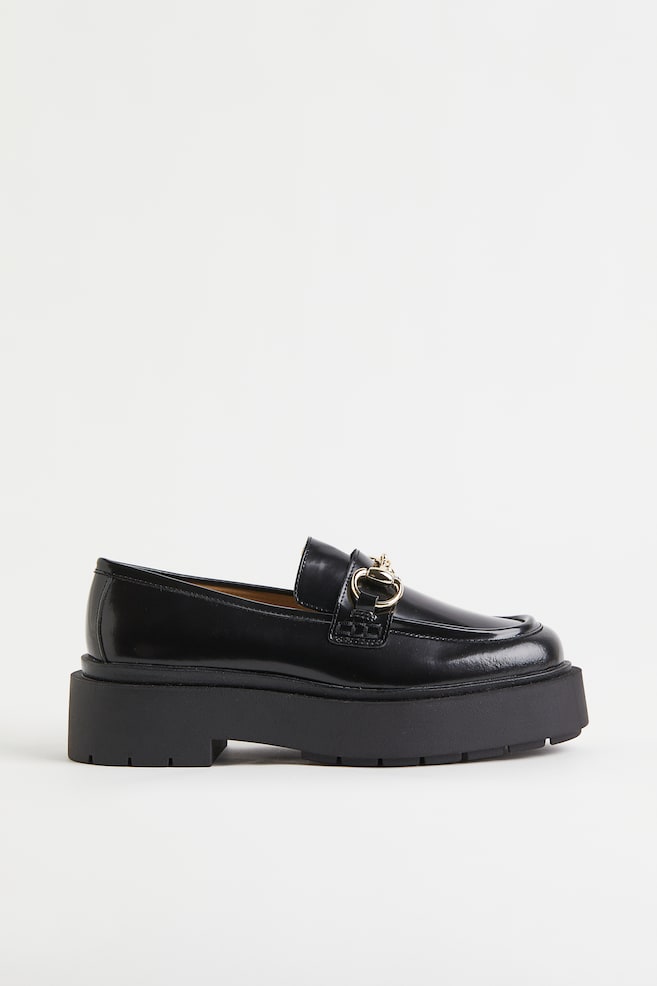 Chunky leather loafers - Sort/Black - 2
