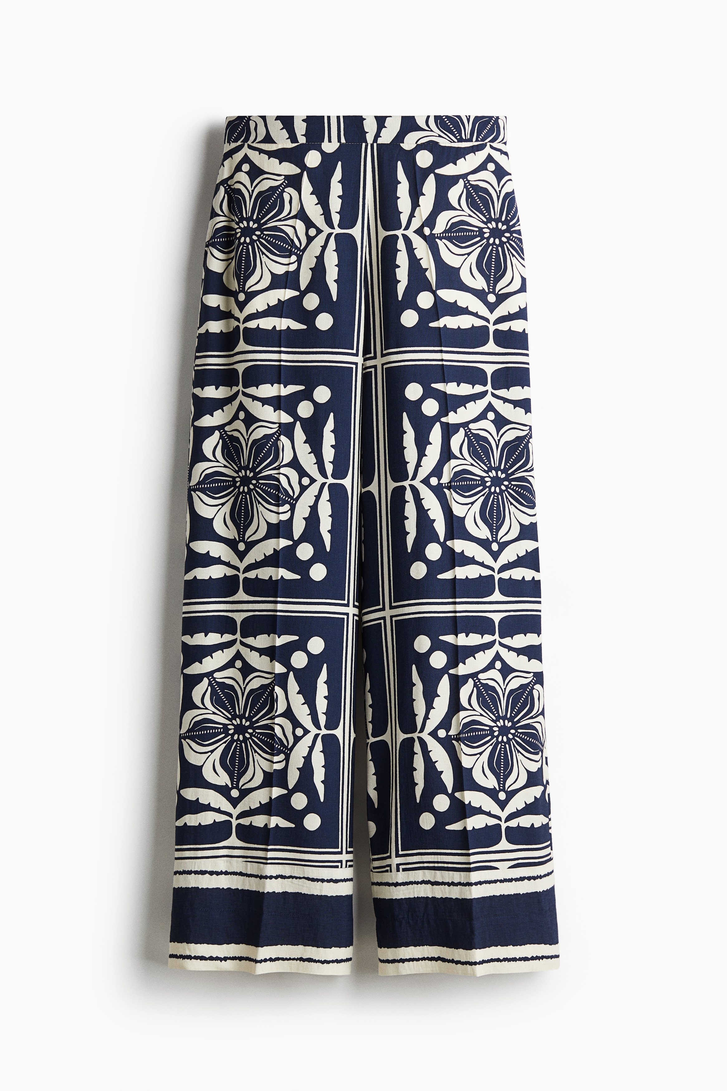 Pantaloni ampi - Blu scuro/fantasia/Marrone/fantasia/Bianco/righe/Crema/zebrato/Marrone scuro