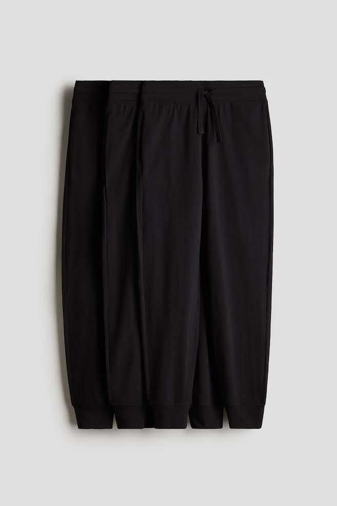 3-pack cotton jersey joggers - Black - 1