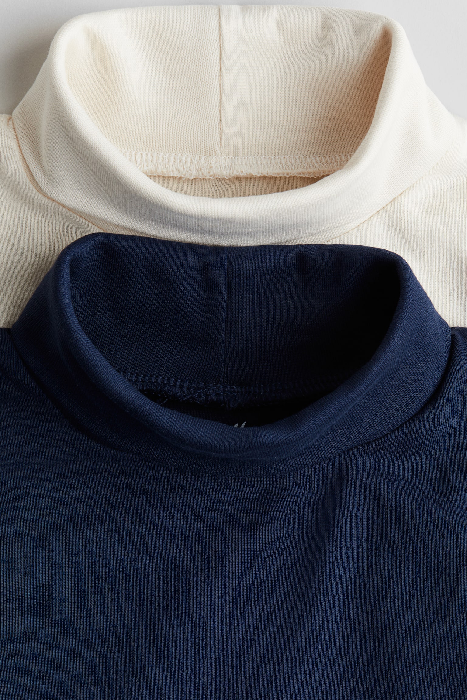 2-pack polo-neck tops - Dark blue/Natural white/Black/Light grey marl/Dark red/White - 2