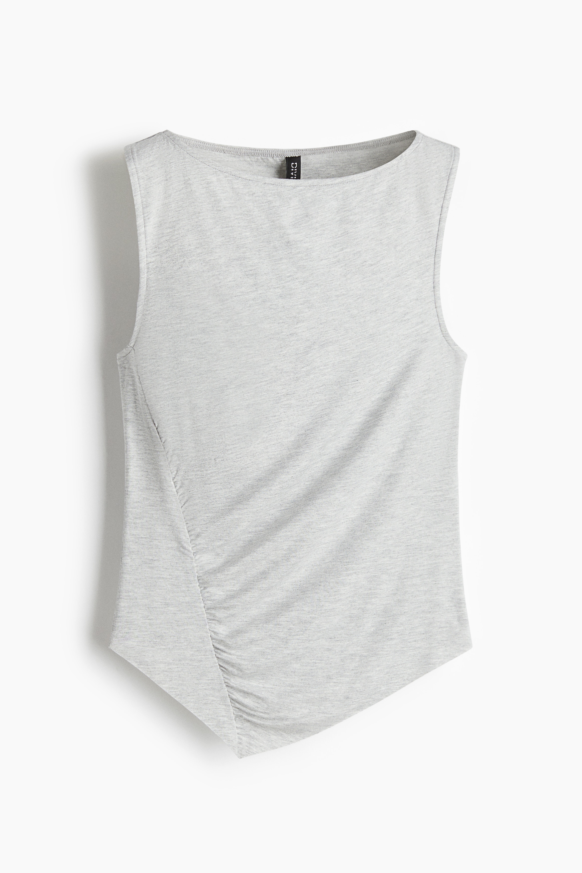 Draped jersey vest top - Light grey marl/Burgundy