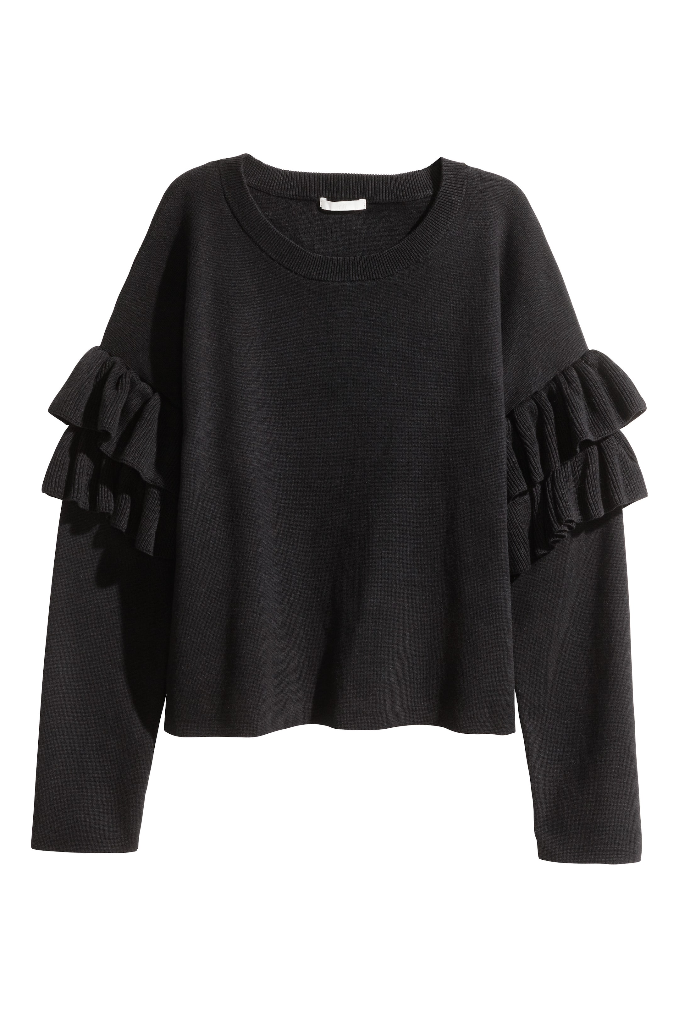 View larger image: Jumper with frills - Black - Ladies | H&M GB 1