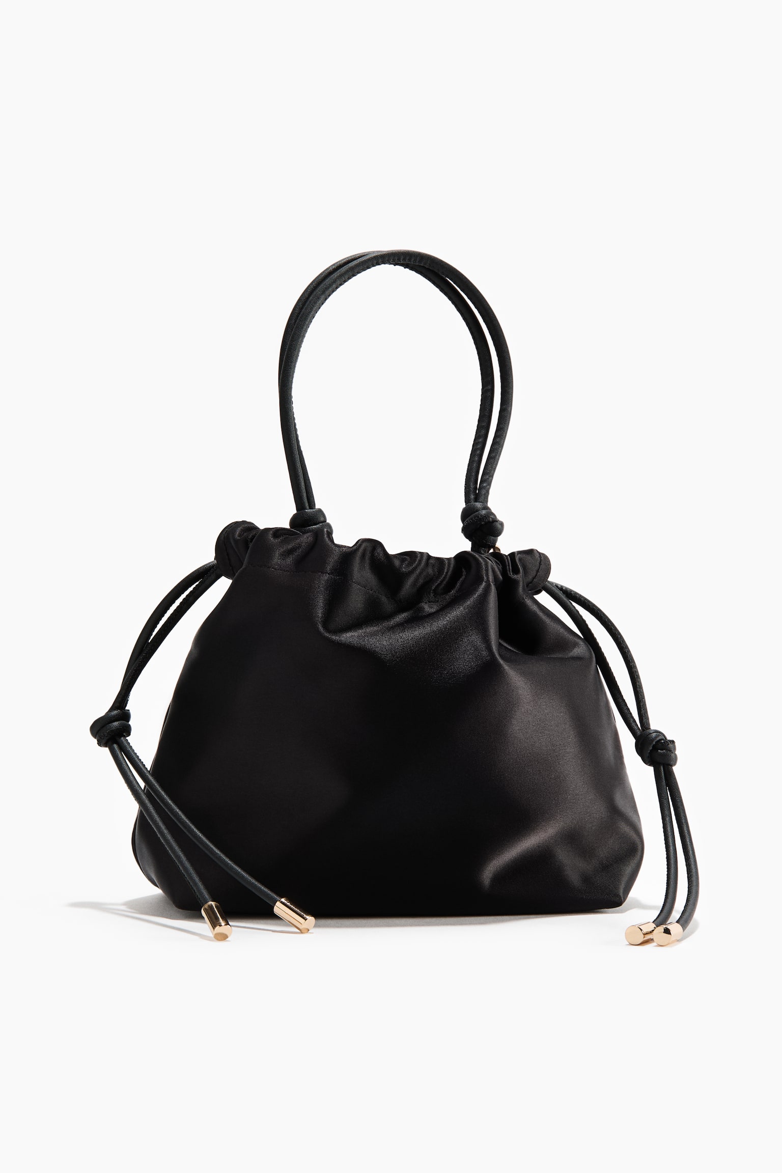 Drawstring crossbody bag - Black/Old rose