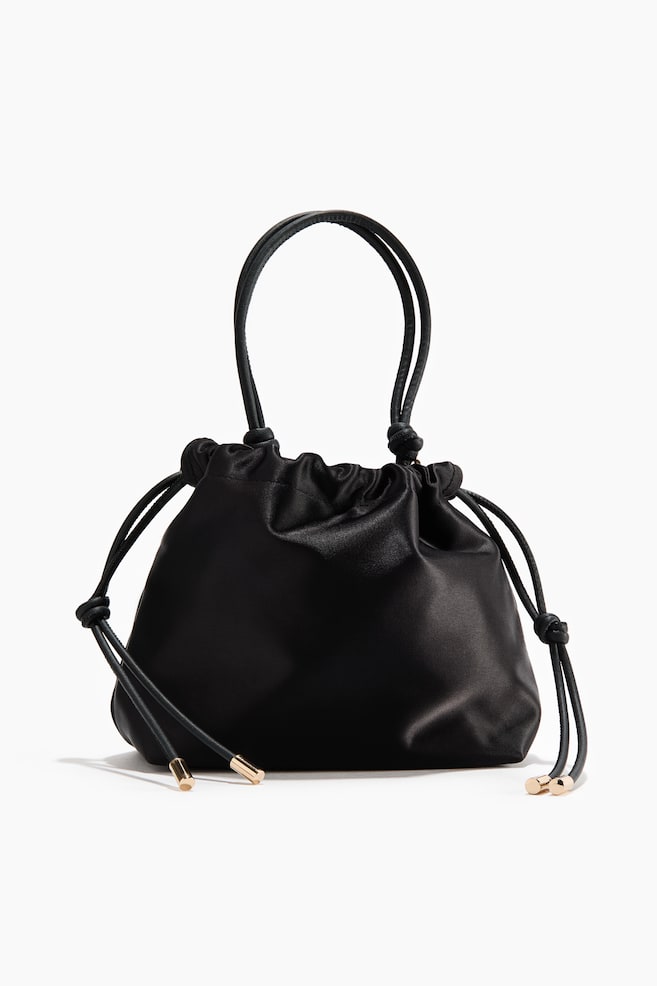 Drawstring crossbody bag - Black/Old rose - 1