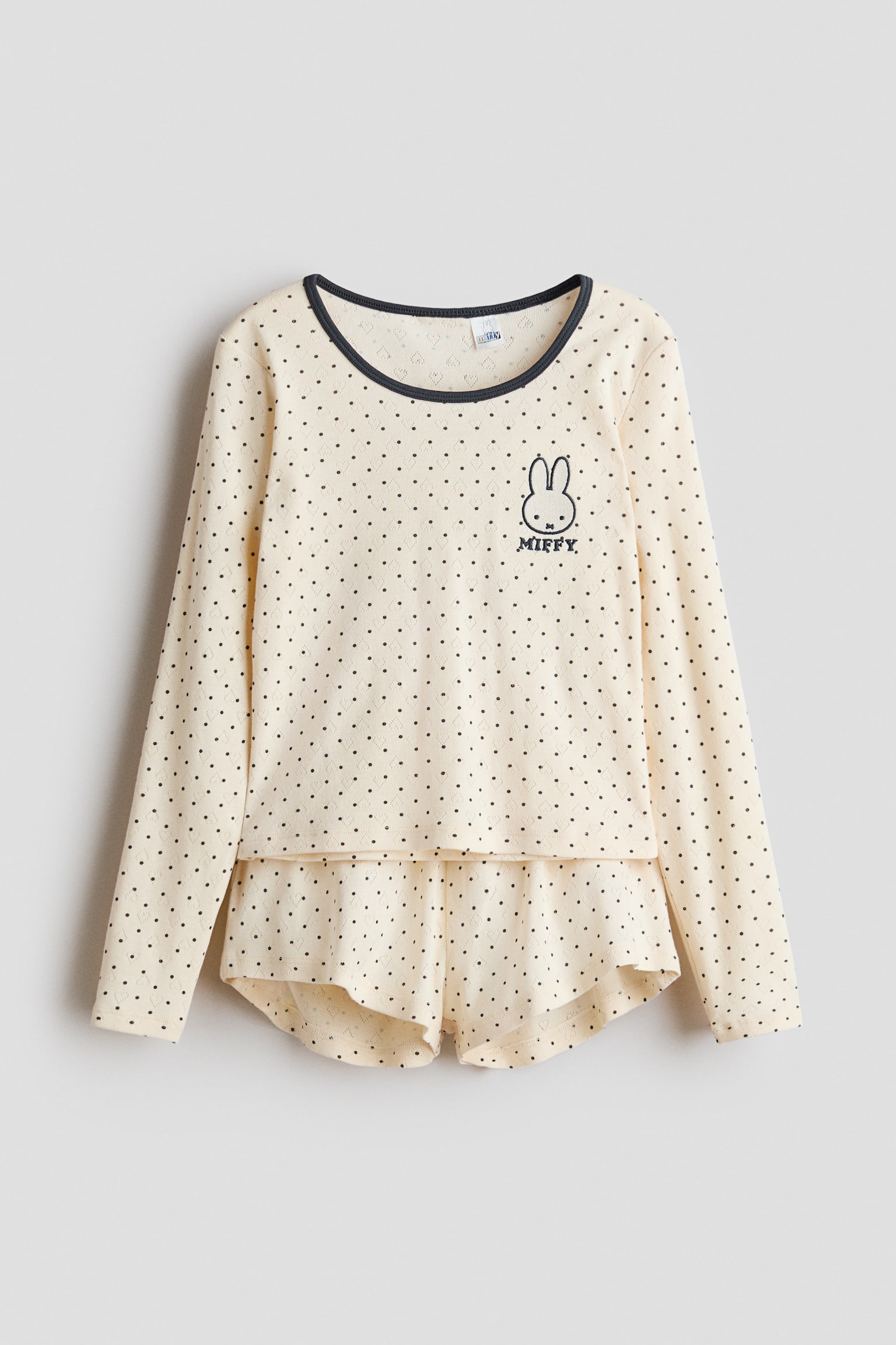 Printed cotton pointelle pyjamas - Light beige/Miffy - 1