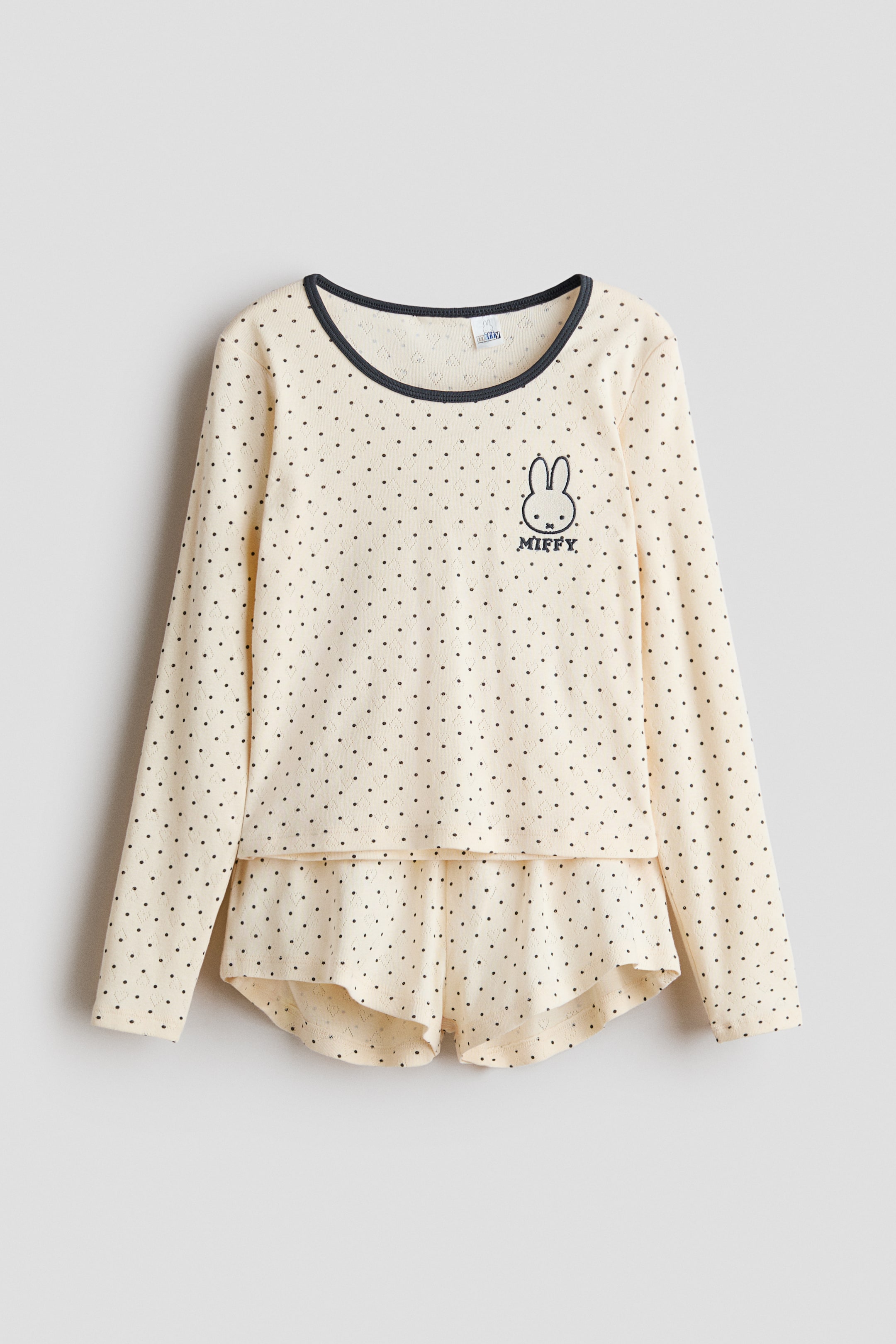 Grotere afbeelding bekijken: Katoenen pyjama met pointelledessin - Lichtbeige/Nijntje - KINDEREN | H&M BE 1