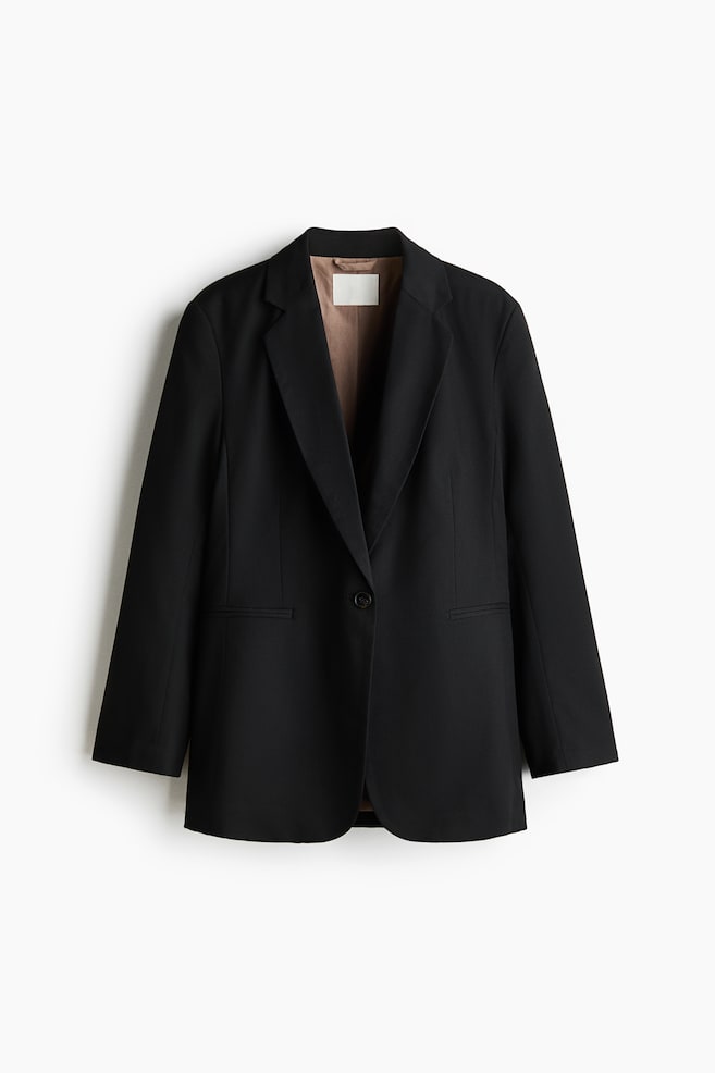 Blazer monopetto in twill - Nero/Talpa/Marrone scuro - 1
