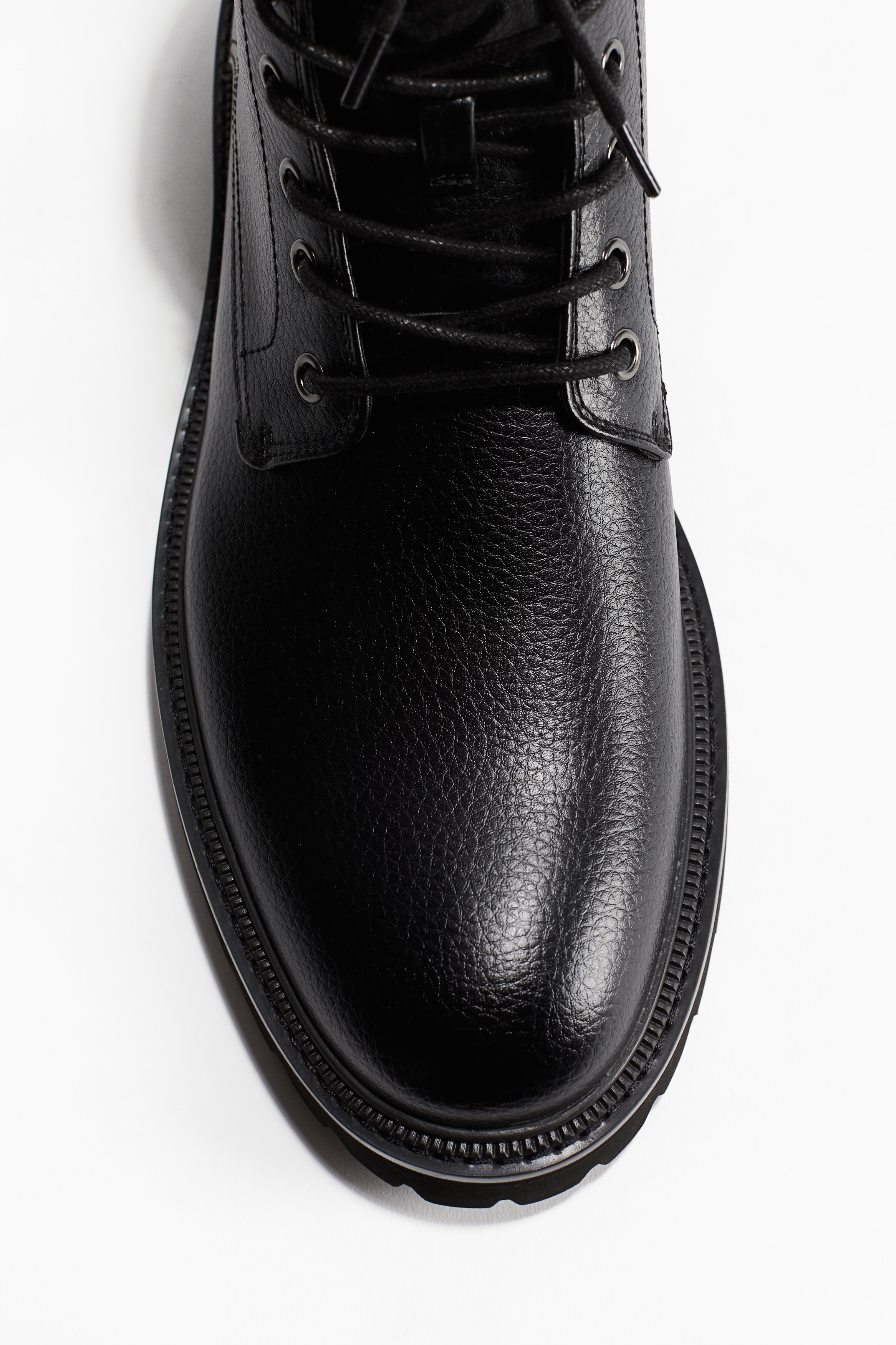 H&M Men\'s Black Lace-Up Boots Zip-Up Boots - Black - Men | H&M US main image 3