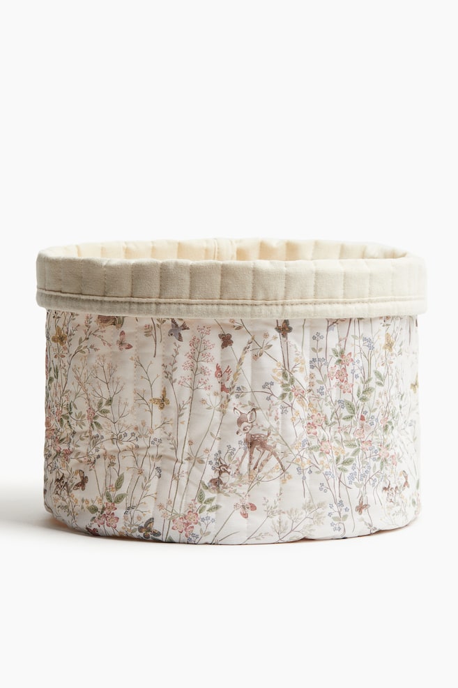 Large quilted storage basket - White/Bambi/Light blue/Bambi - 1