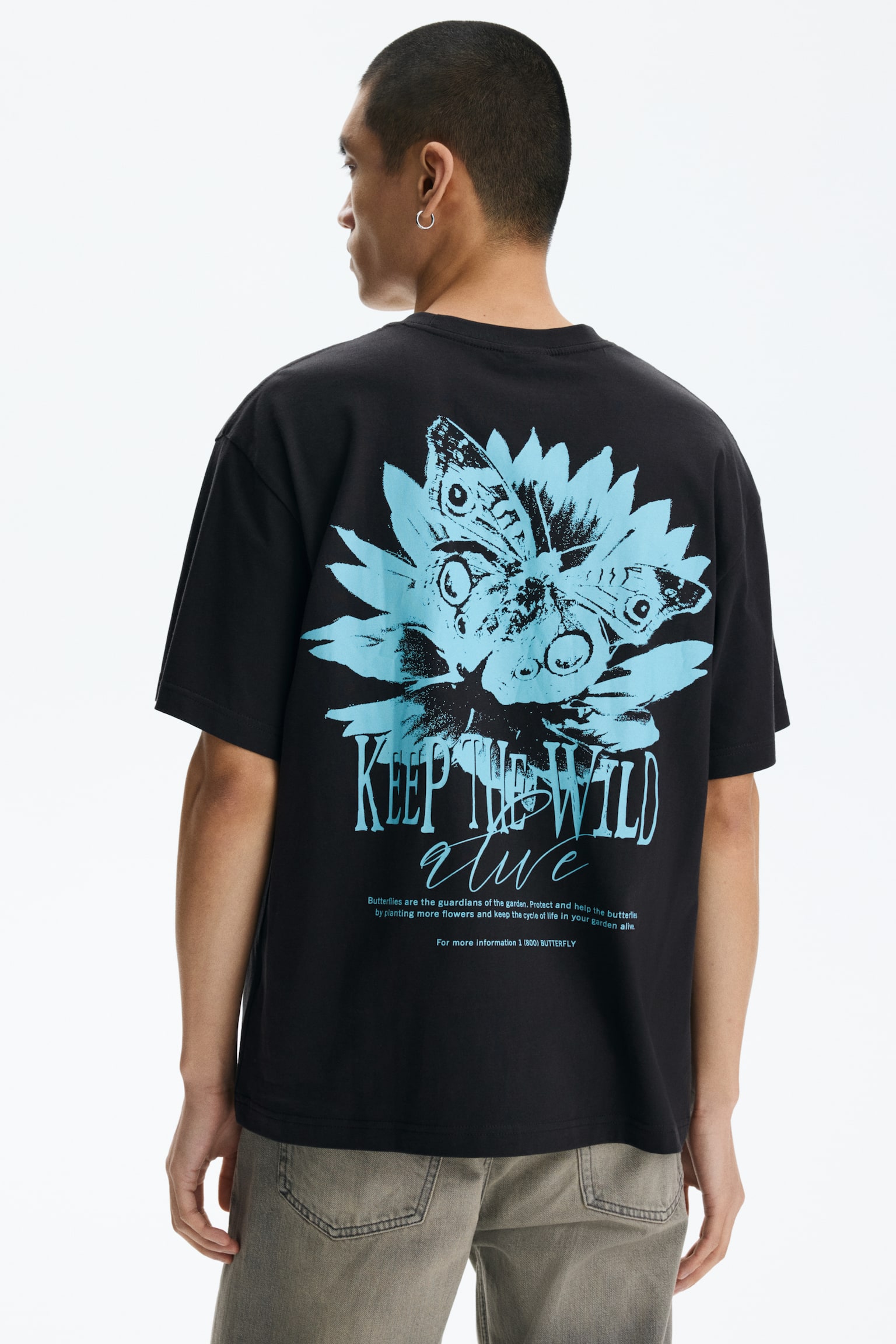 טישירט עם הדפס Loose Fit - שחור/Keep the wild/שחור/Carbonara/טורקיז/Emotional currents/חום/Street hoops/ירוק חאקי/Adapt/כחול/San Diego/לבן/Next level ready - 6