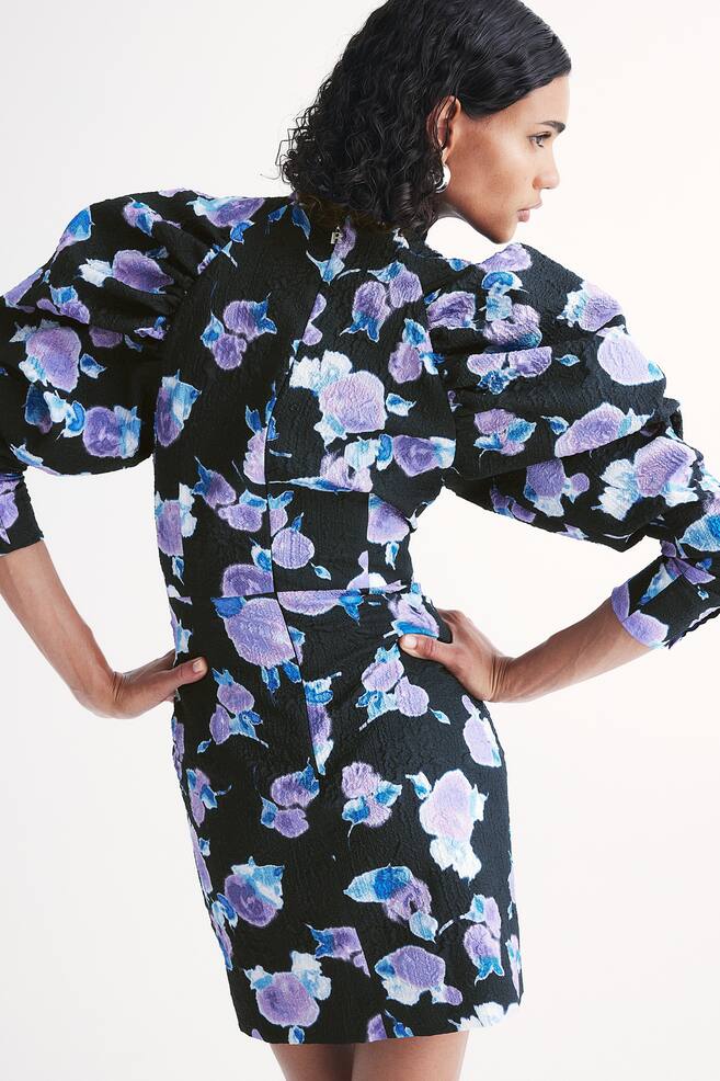 ROTATE x H&M Crinkle Raglan Dress - Blurry Flower Bougainvillea - 7