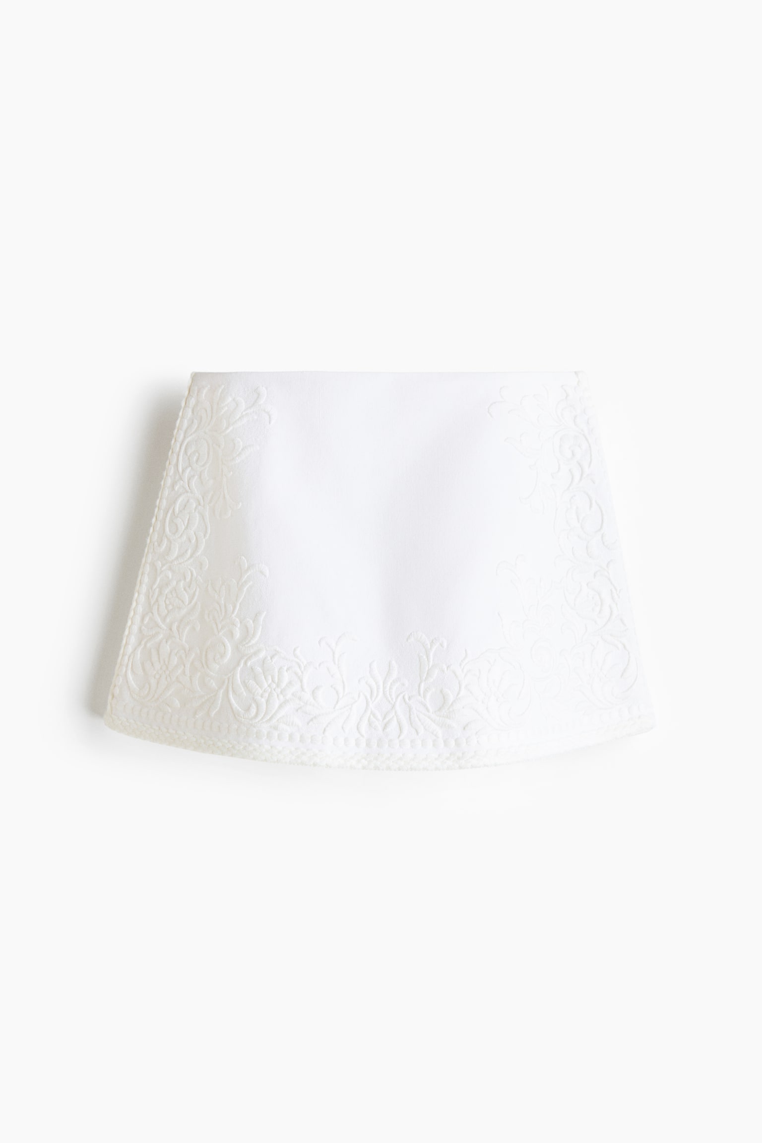 Linen-blend mini skirt - White - 2