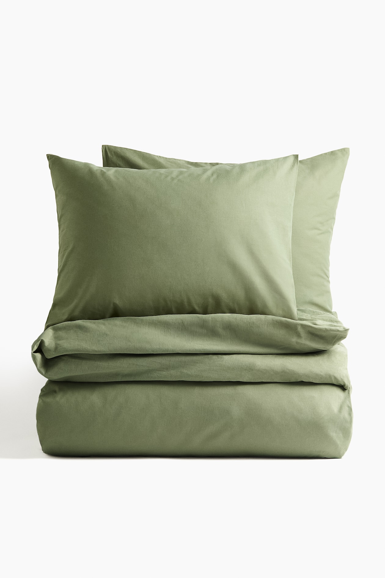 Cotton Queen Duvet Cover Set - Khaki green, QUEEN