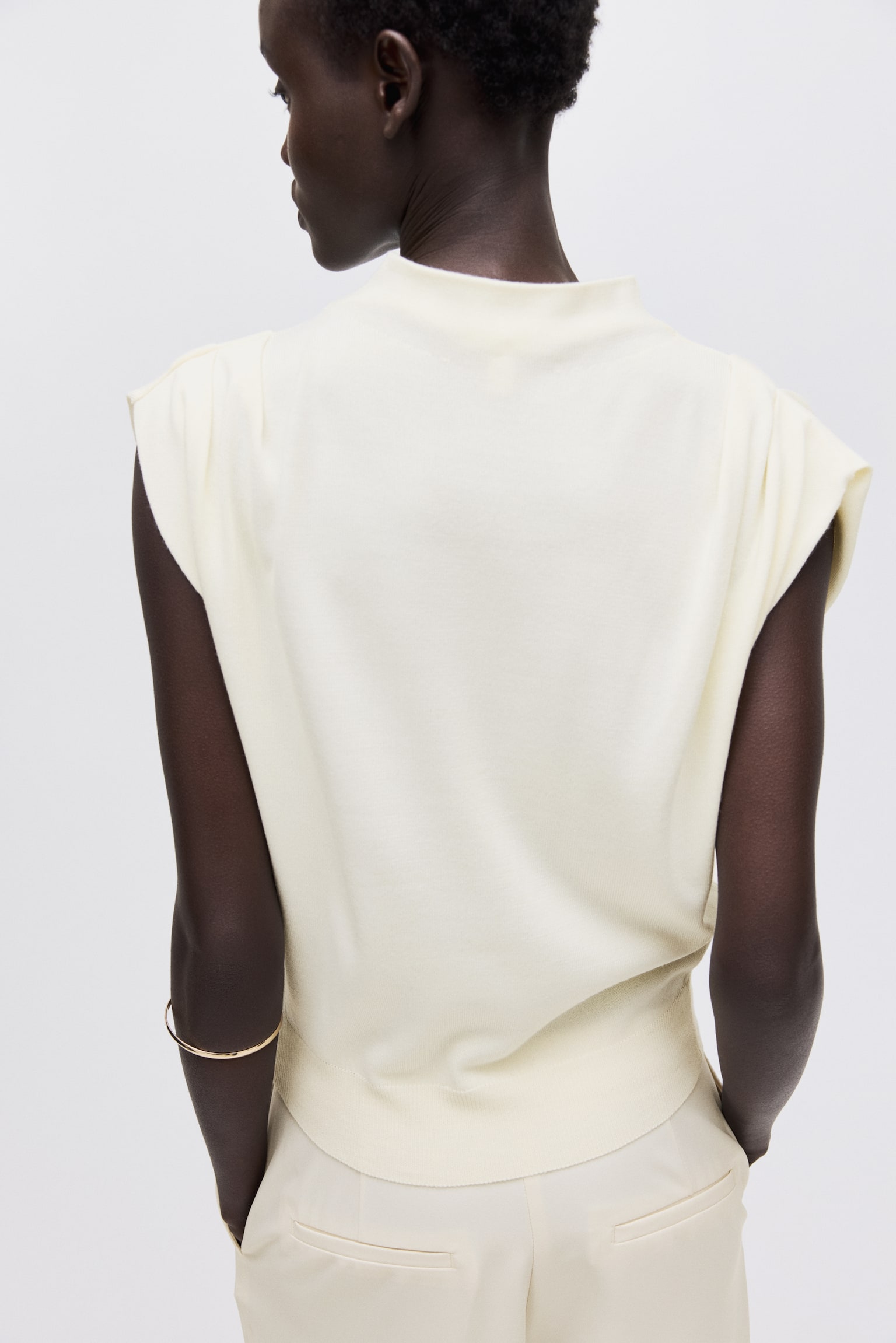 Top in maglia fine - Beige chiaro - 6