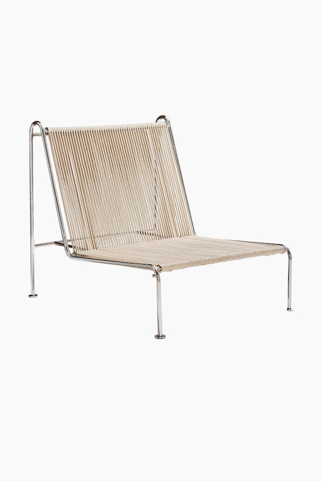 Alfie Loungechair - Verchromung/ Mandelweißes Seil - 1