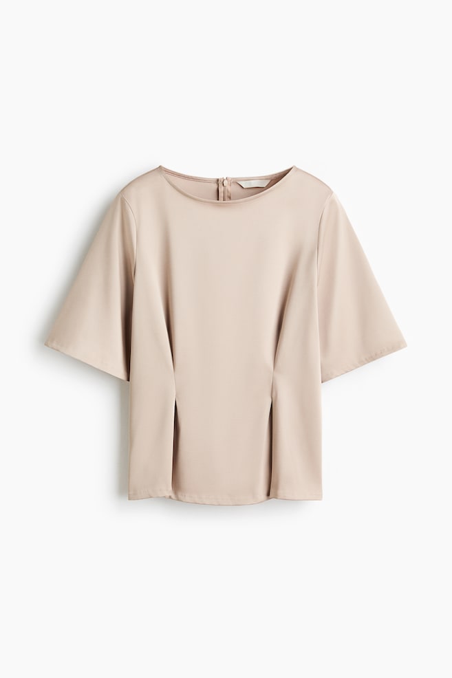 Waisted blouse - Light beige - 1