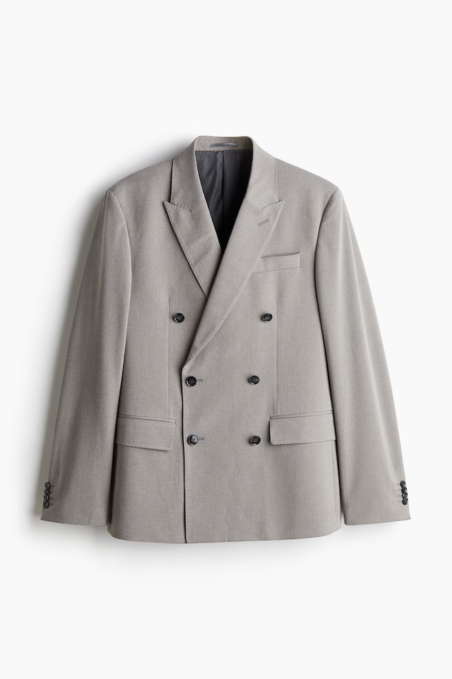 Regular Fit Double-breasted jacket - Light grey/Dark grey - 1