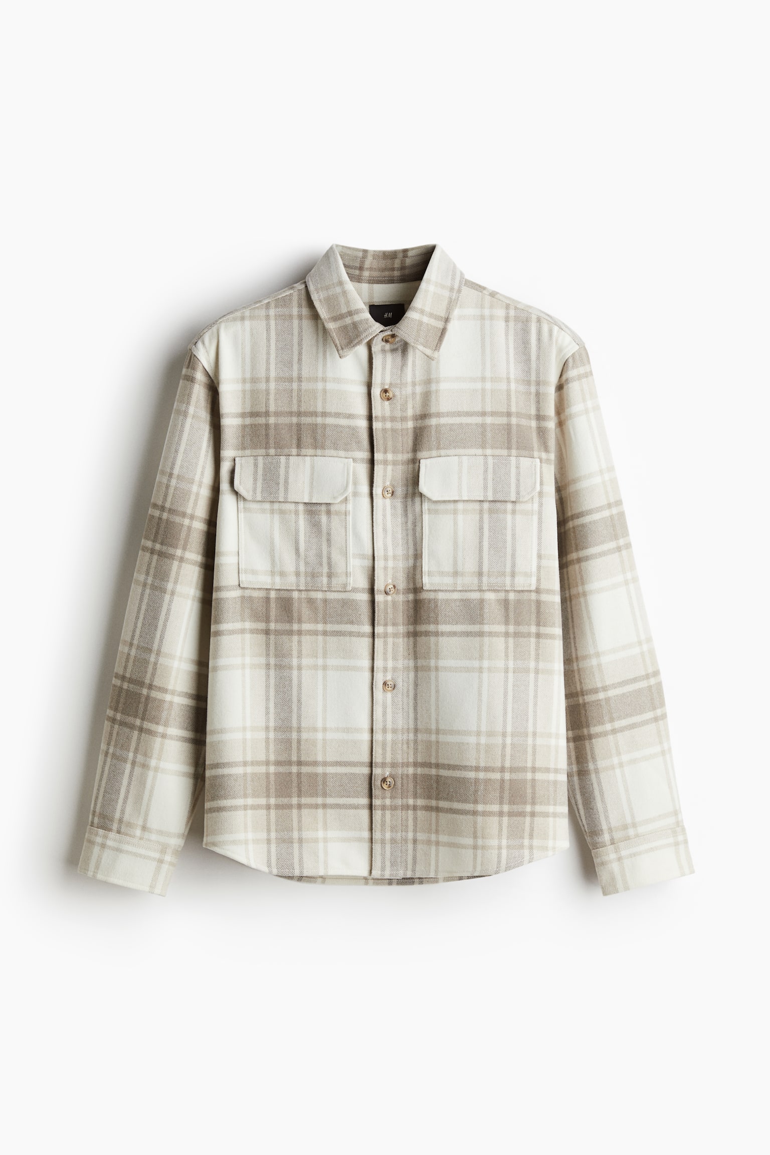 Regular Fit Felted overshirt - Beige/Checked/Navy blue/Light greige/Black/Grey/Grey/Pinstriped - 2