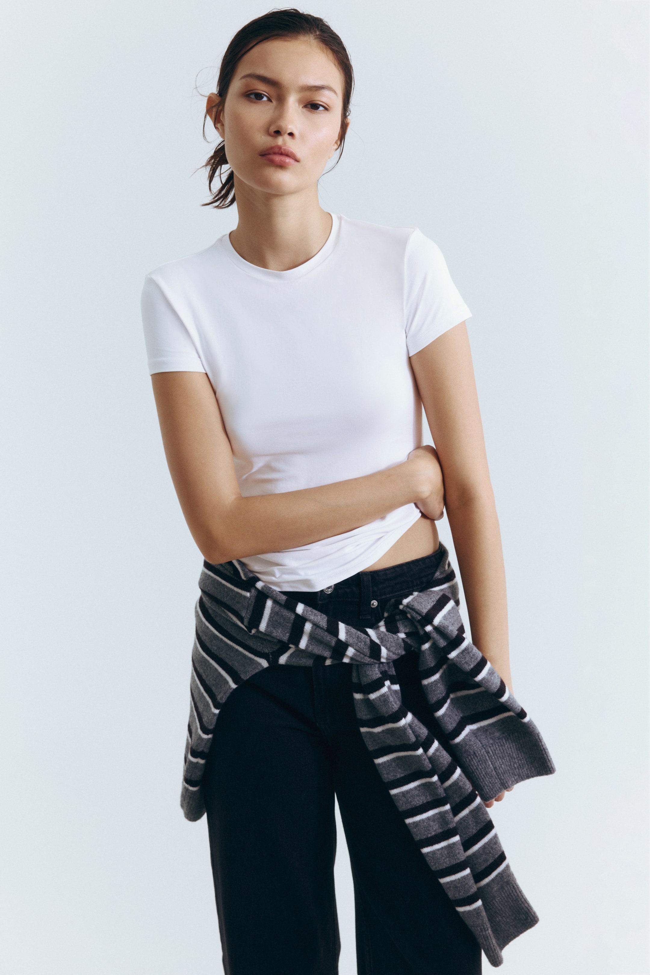 Se større billede: Tætsiddende T-shirt - Hvid - DAME | H&M DK 1