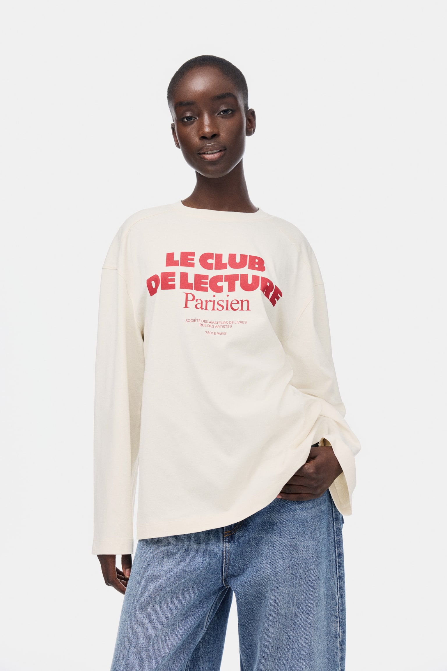 Oversized jersey top - Cream/Parisien/White/Les Nuits/Light grey marl/New York - 5