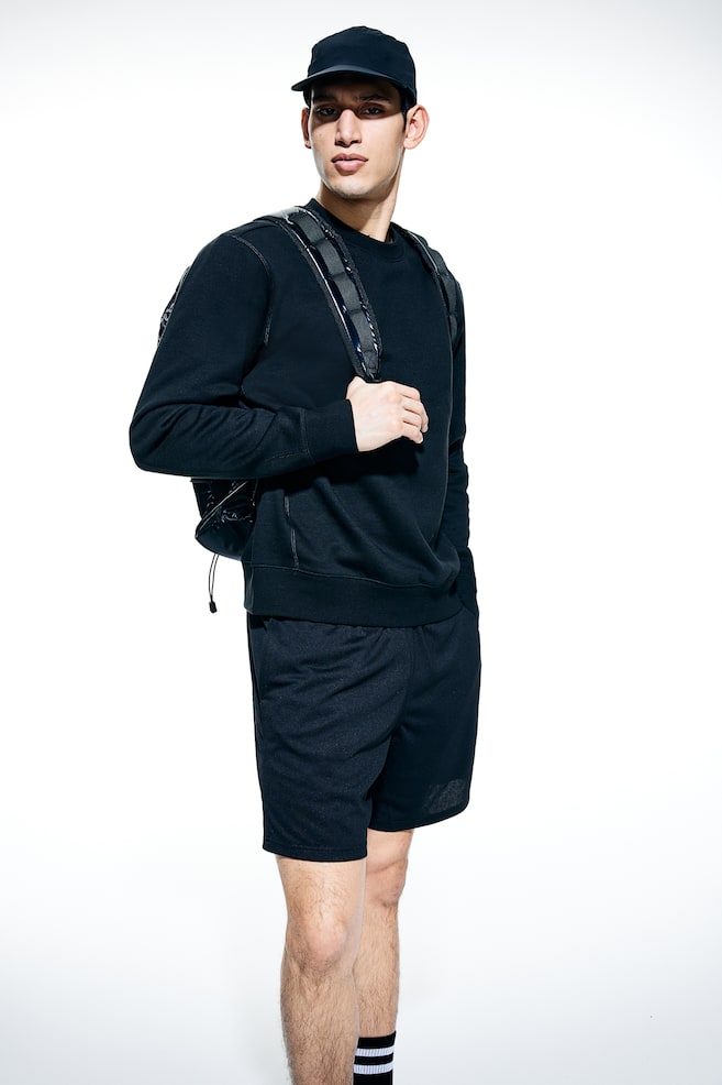 DryMove™ Sports sweatshirt - Black/Light grey marl - 1