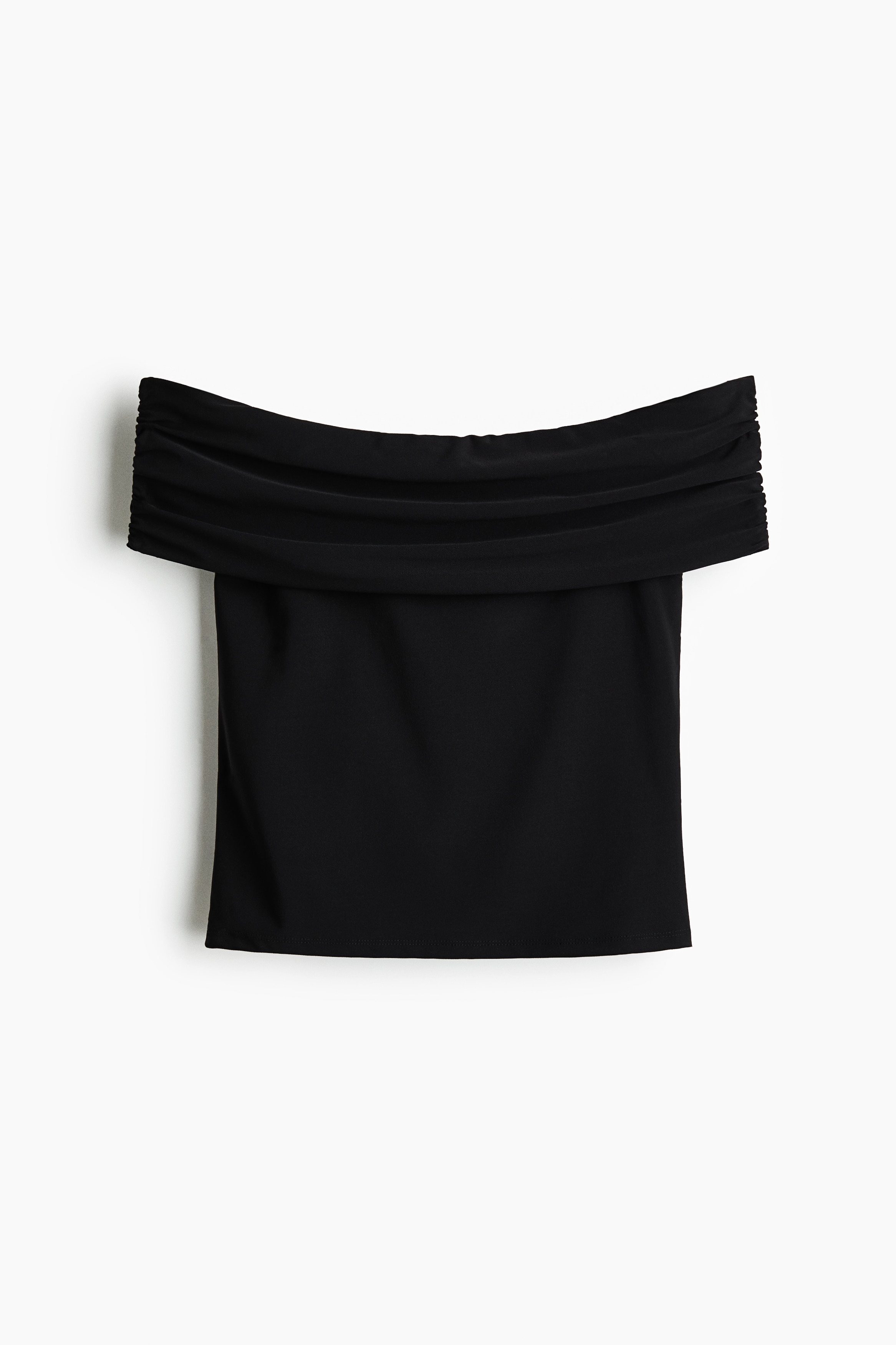 Draped Off The Shoulder Top - Black/Cream/Light pink