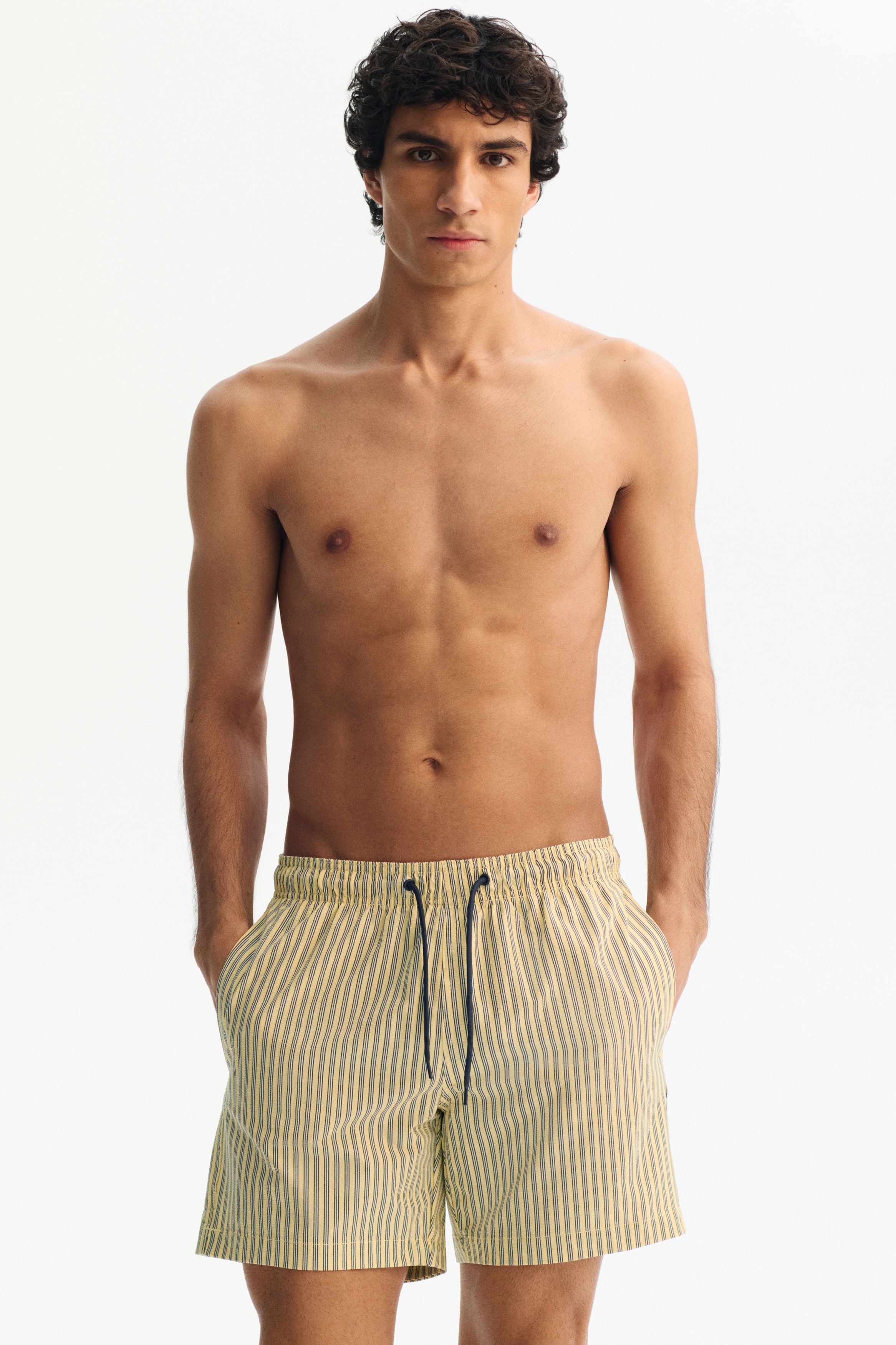 Seersucker Swim Shorts - Light yellow/striped/Pink/striped/Dark brown/striped/Blue/striped/Green/striped/Light blue/striped/Orange/striped