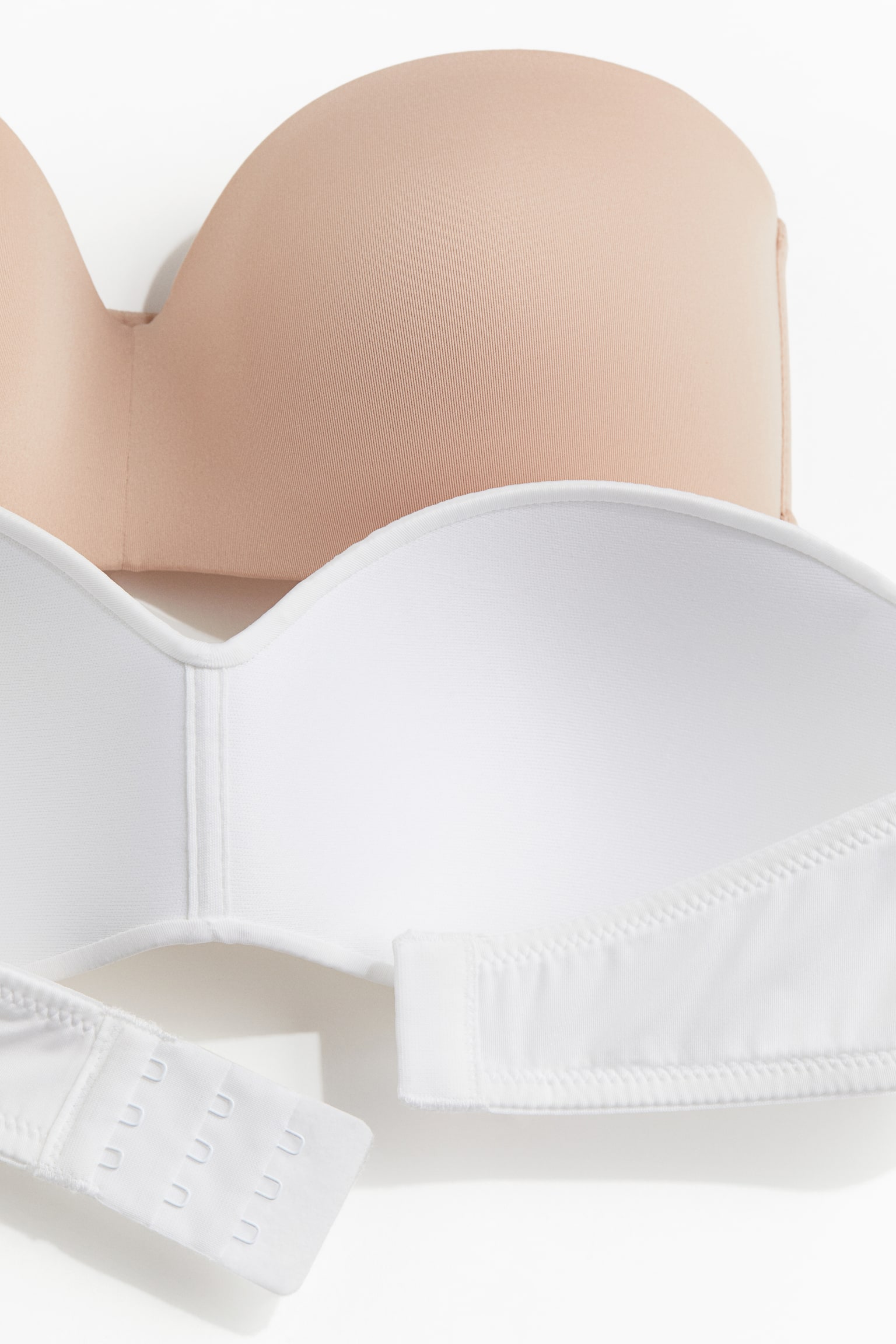 2-pack padded microfibre bandeau bras - White/Beige/Dusty pink/Black - 3