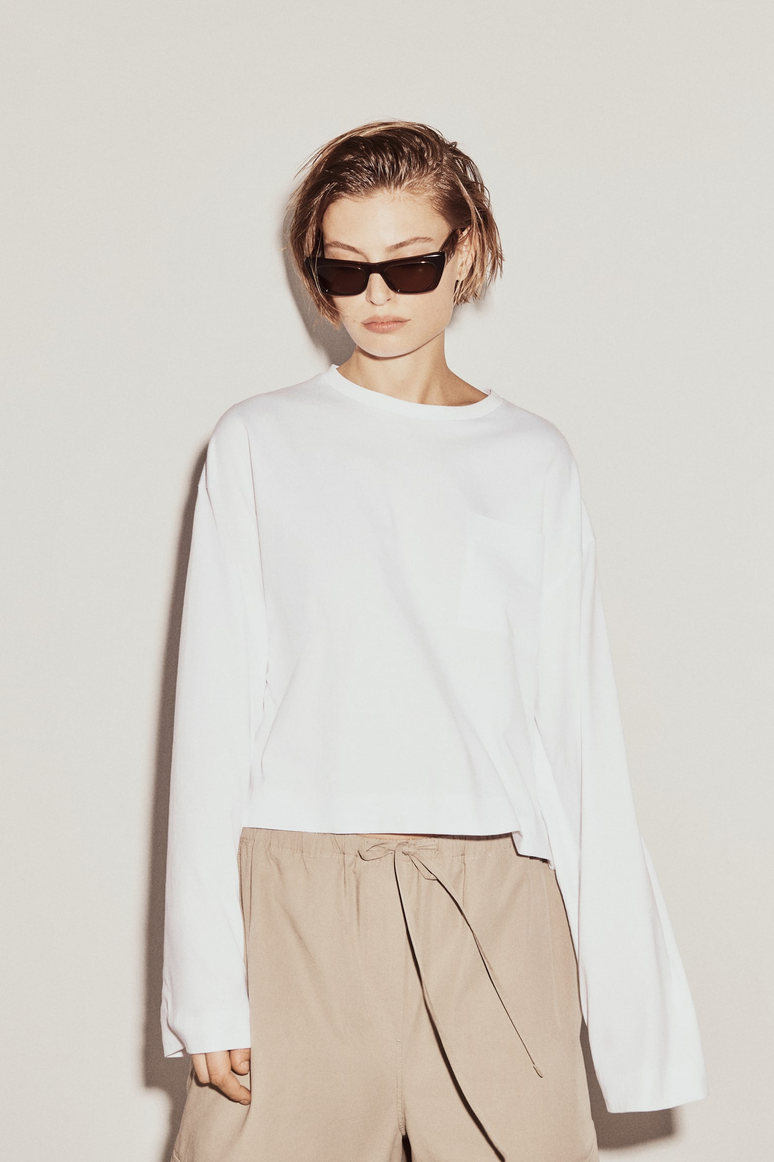 Топ із кишенею - Білий/Зелений хакі - 6