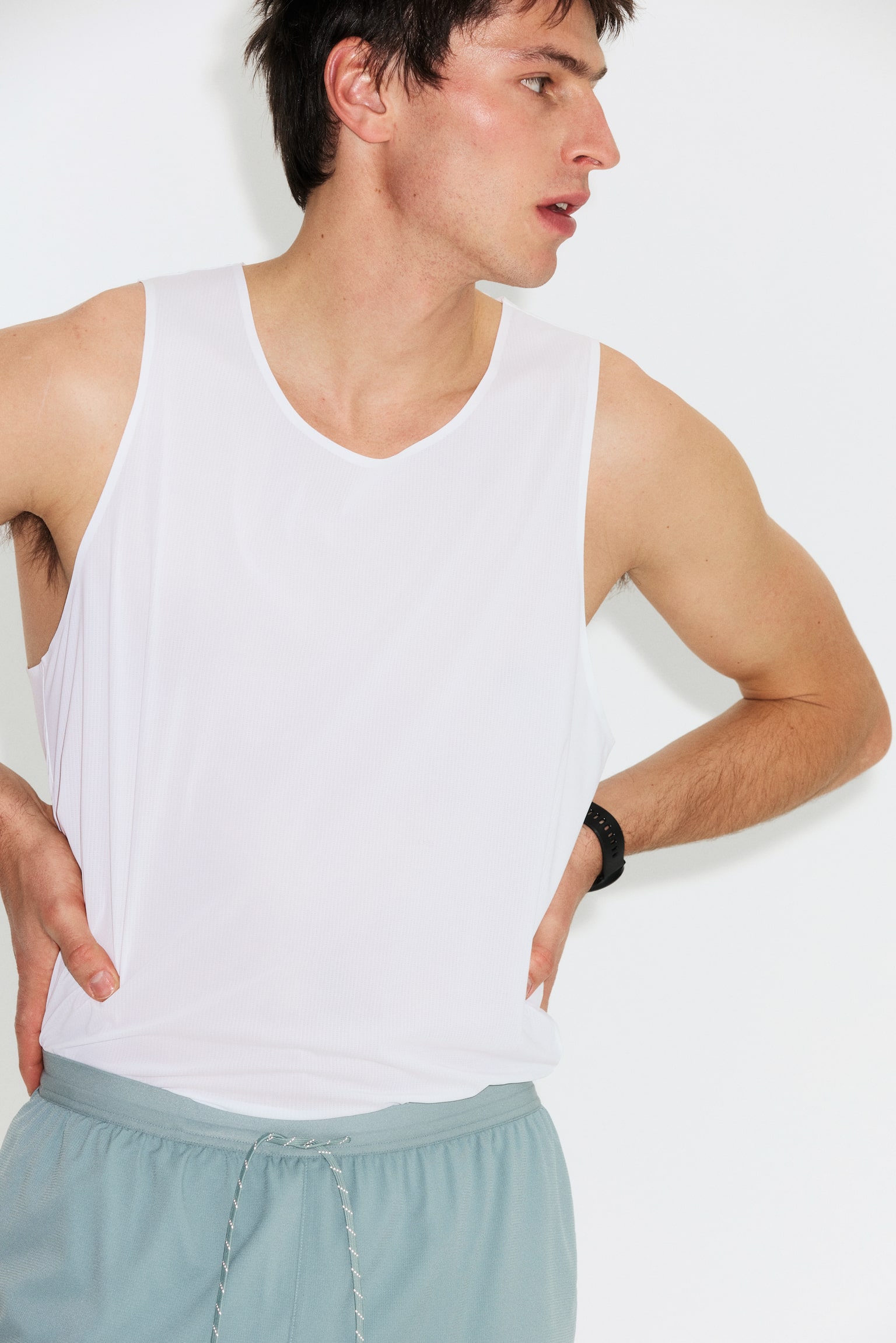 Sporttanktop met DryMove™ Regular Fit - Wit/Donkergrijs - 3