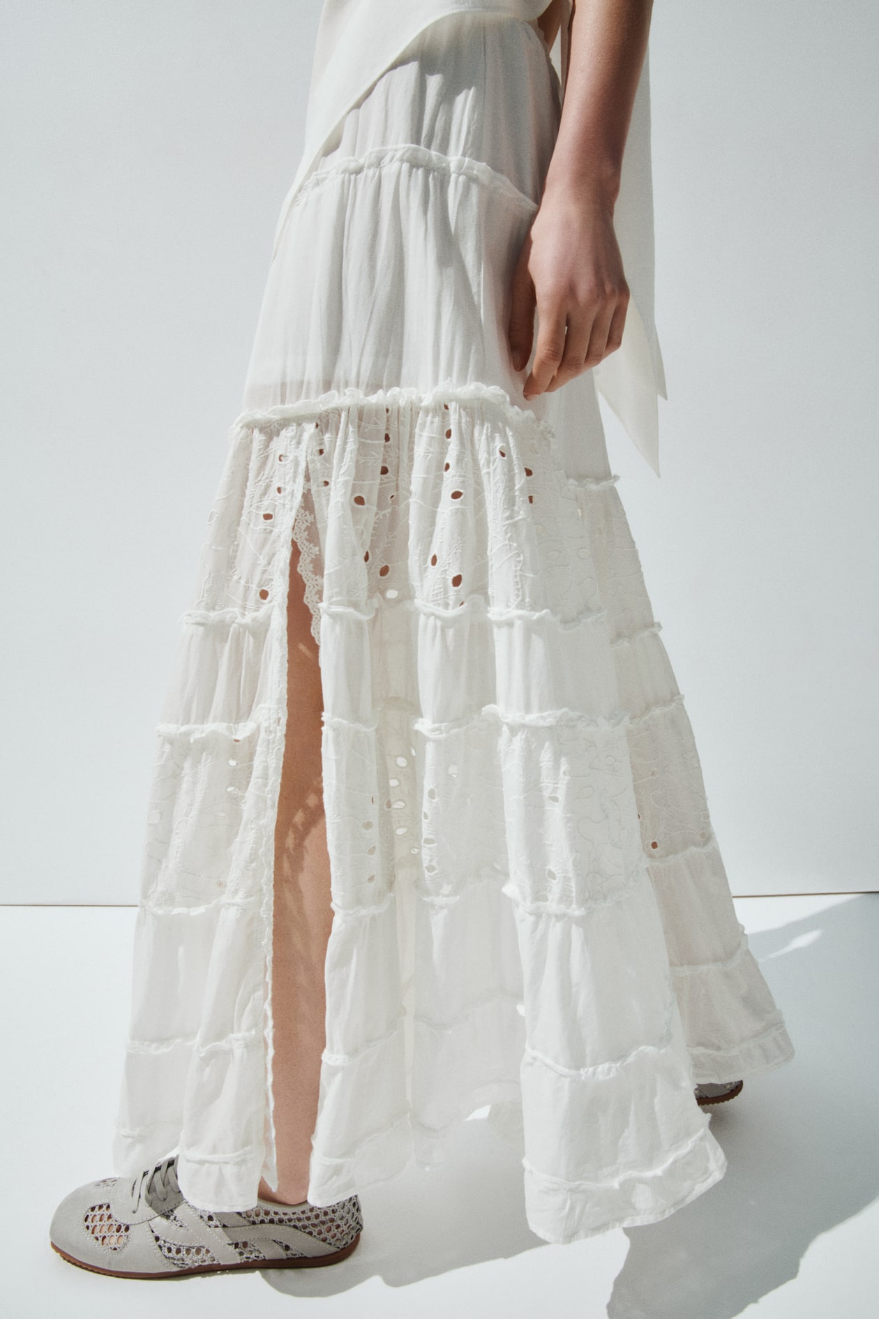 Maxi Skirt with Eyelet Embroidery - image 2