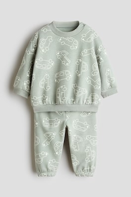 2-delat sweatshirtset med tryck