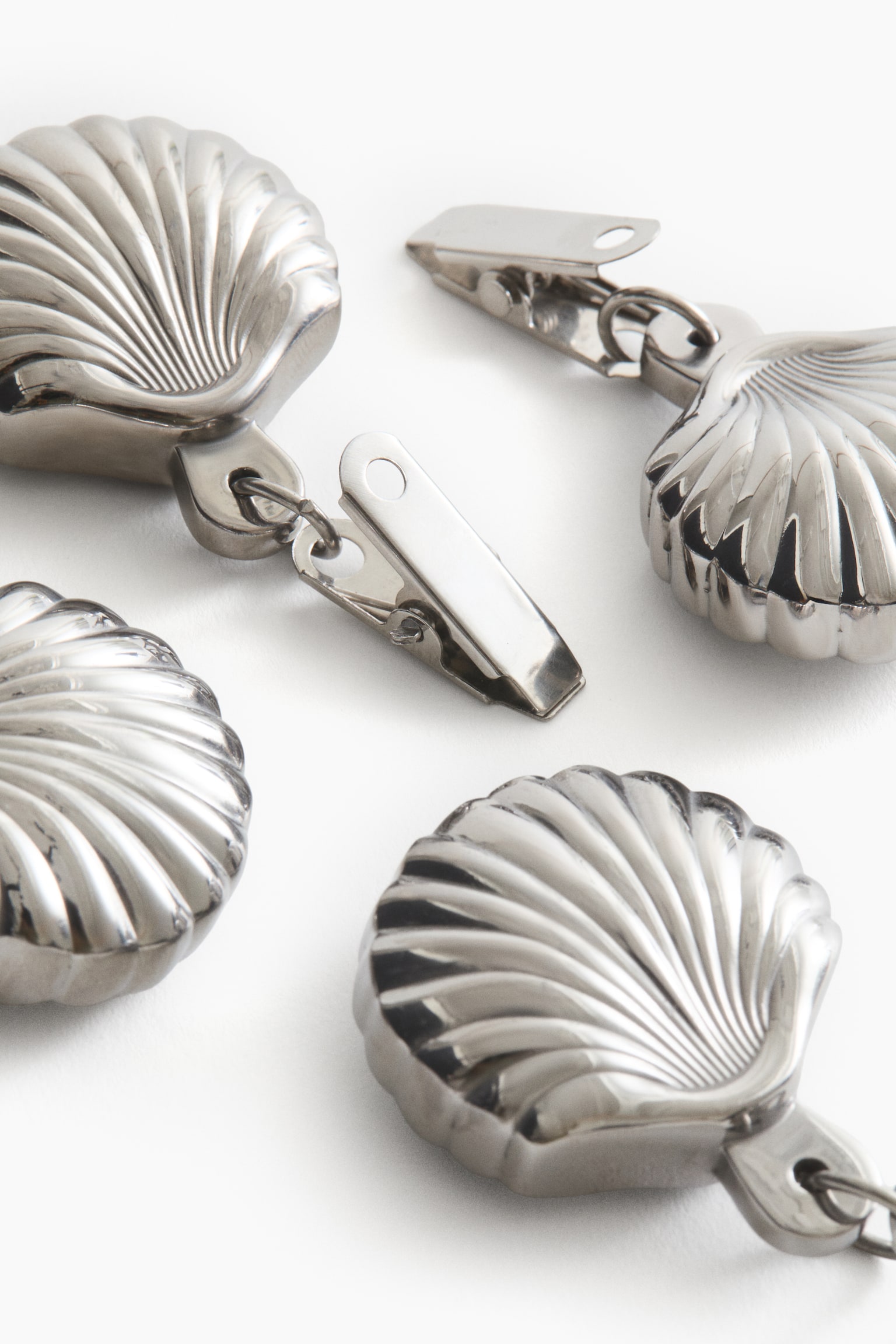 4-pack seashell tablecloth weights-Silver-coloured - 4