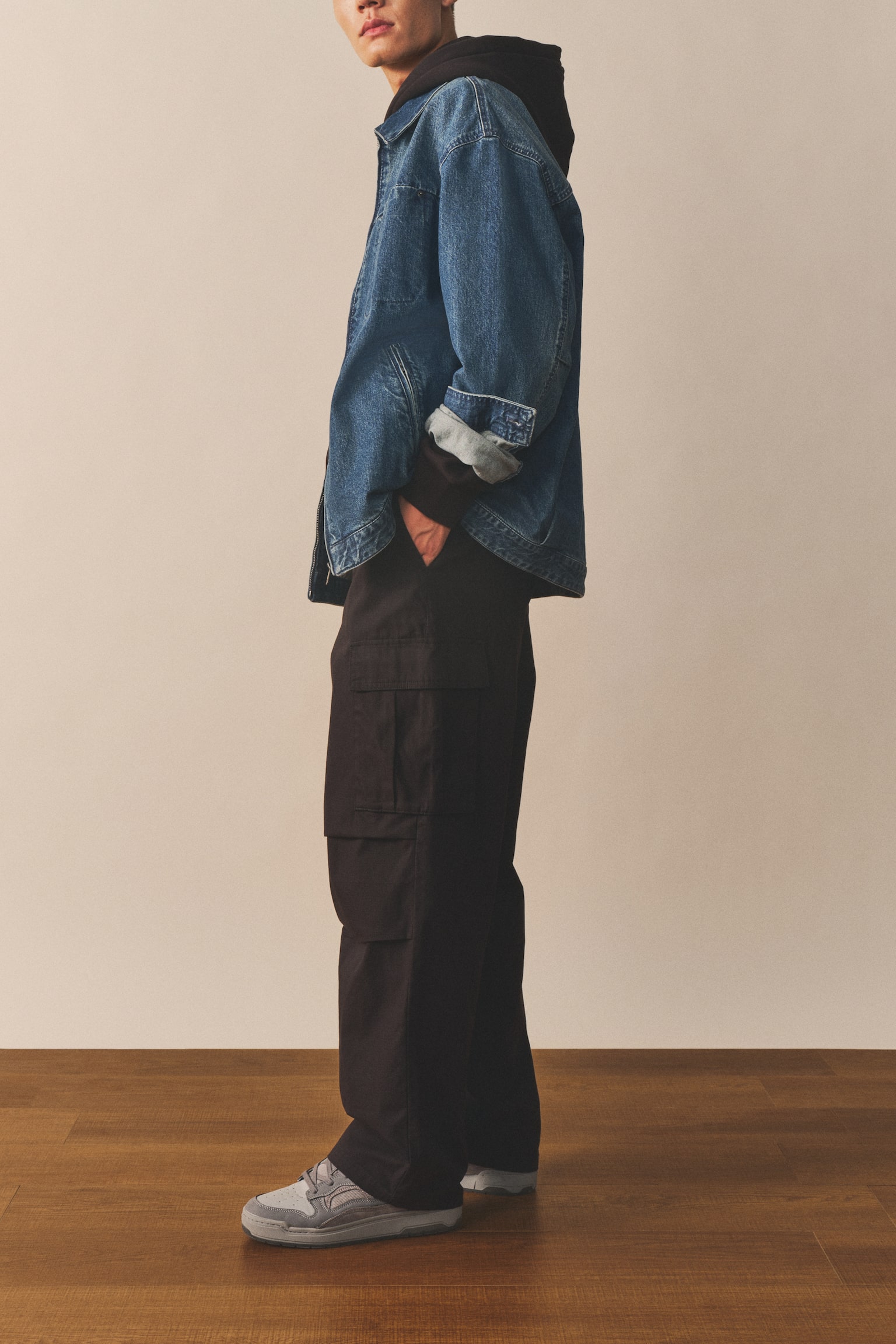 寬鬆工作褲 - 黑色/卡其綠 - 5