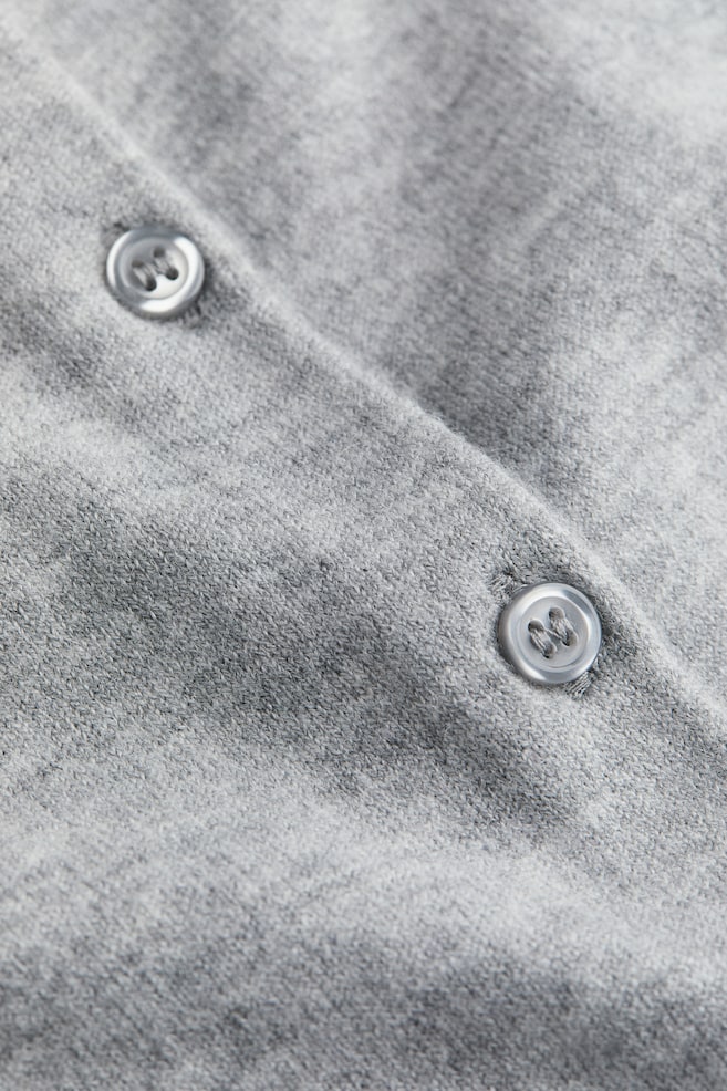 Fine-knit cardigan - Light grey marl - 3