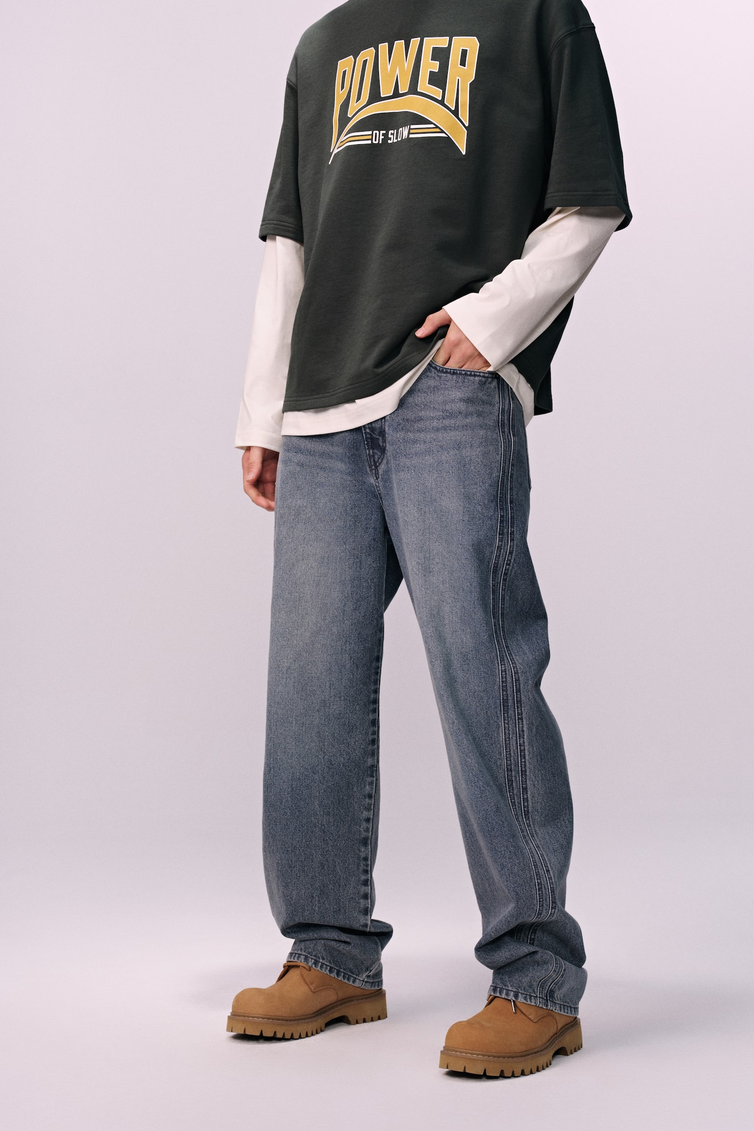 Loose Jeans - Denim blue/Dark denim grey - 5