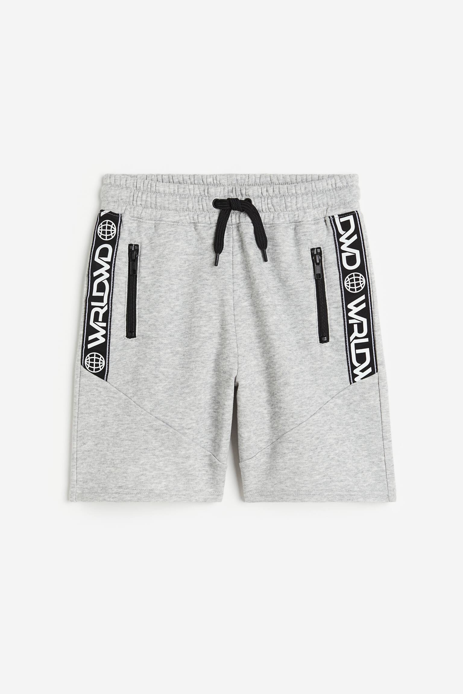 Printed sweatshorts - Grey marl/Black - 1