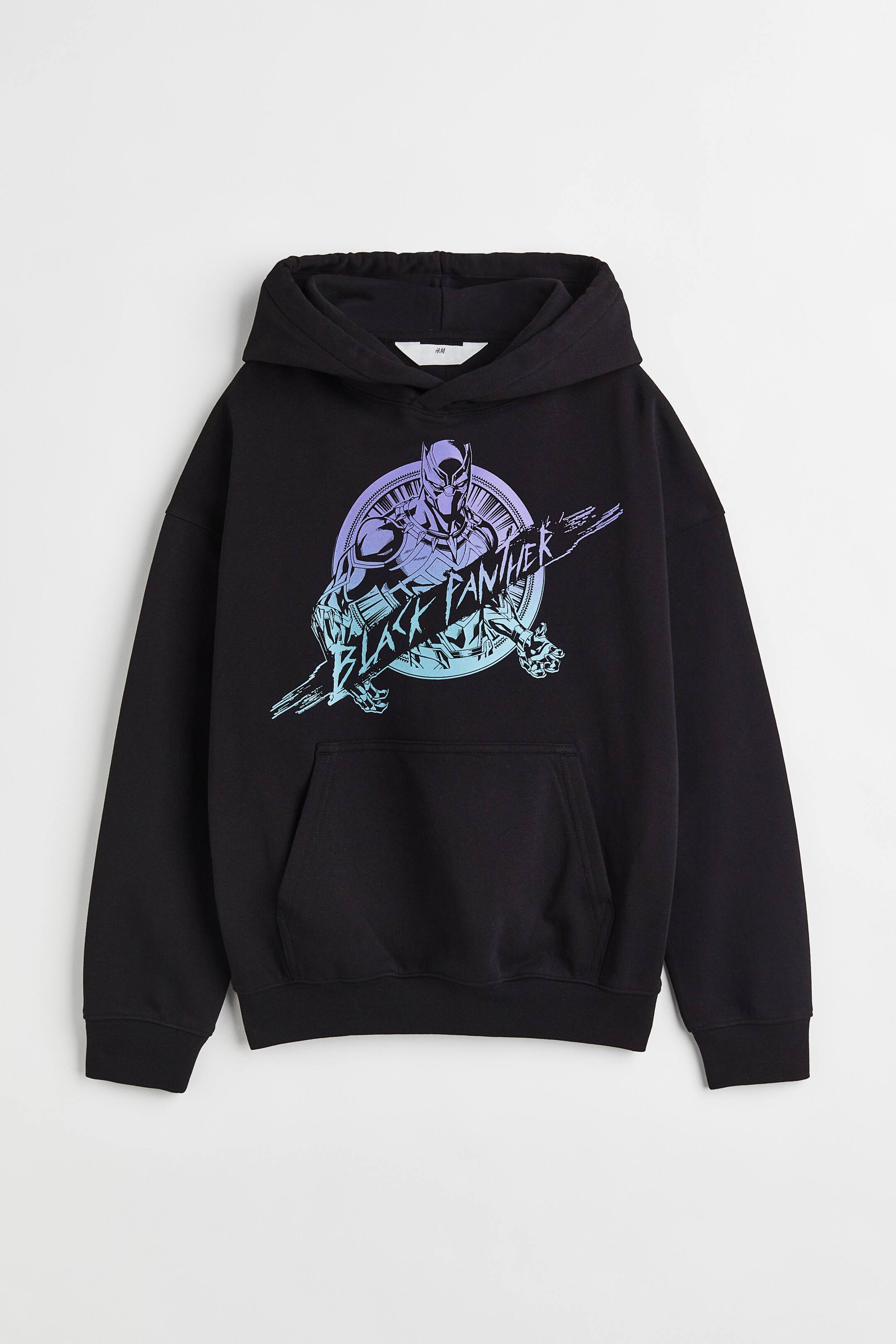 View larger image: Oversized printed hoodie - Black/Black Panther - Kids | H&M 1