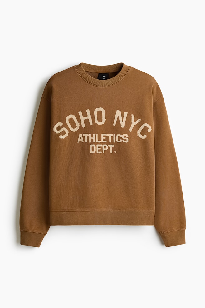 Mikina s potiskem Loose Fit - Tmavě béžová/SoHo NYC/Tmavomodrá/INTL. 94/Světle šedý melír/Equipe - 1