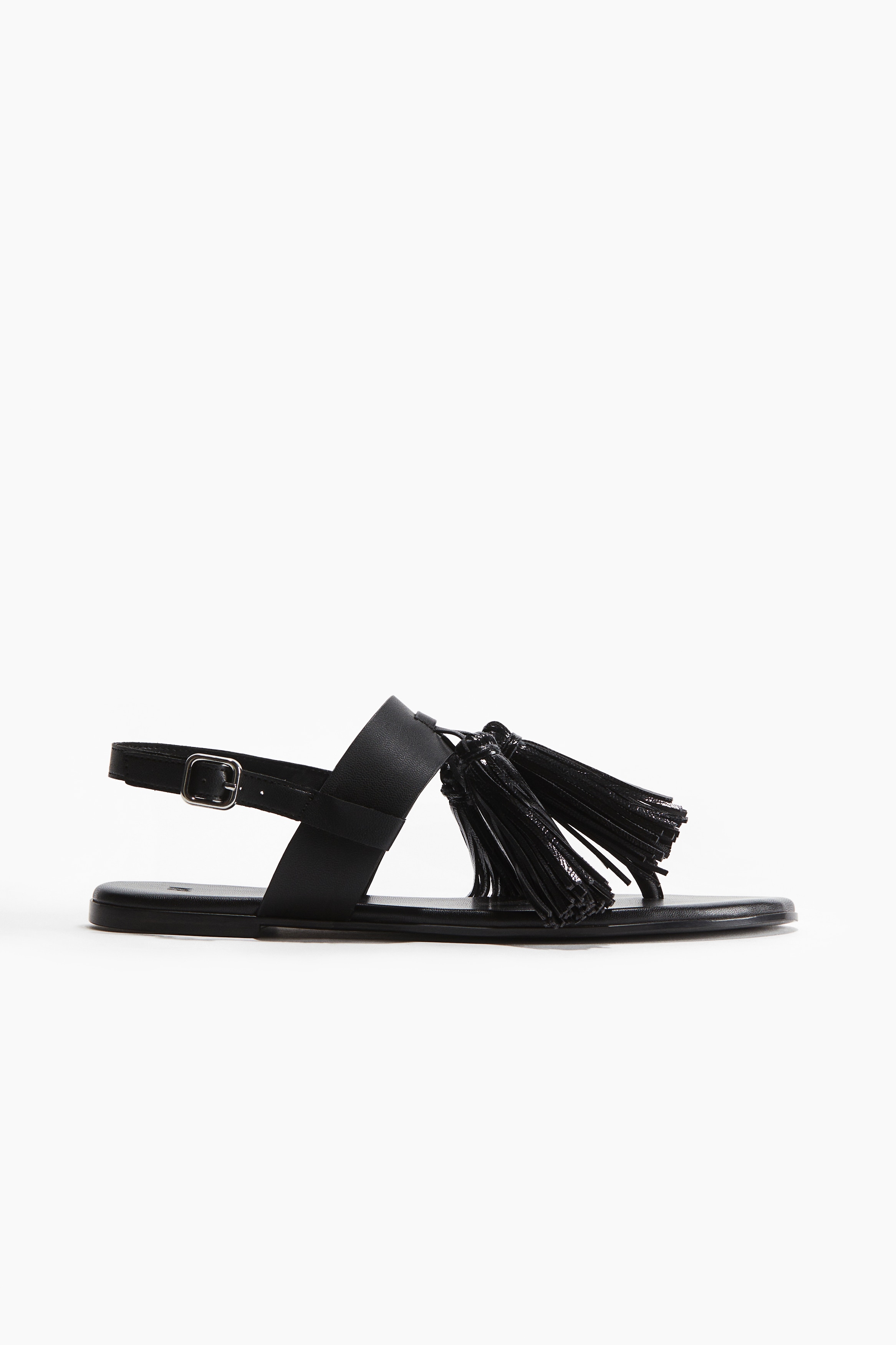 Sandalias con borlas - Negro