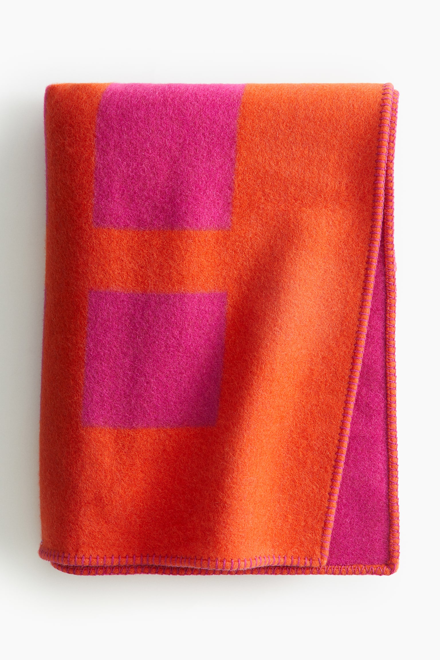 Wool-blend blanket - Cerise/Patterned/Black/Patterned - 1