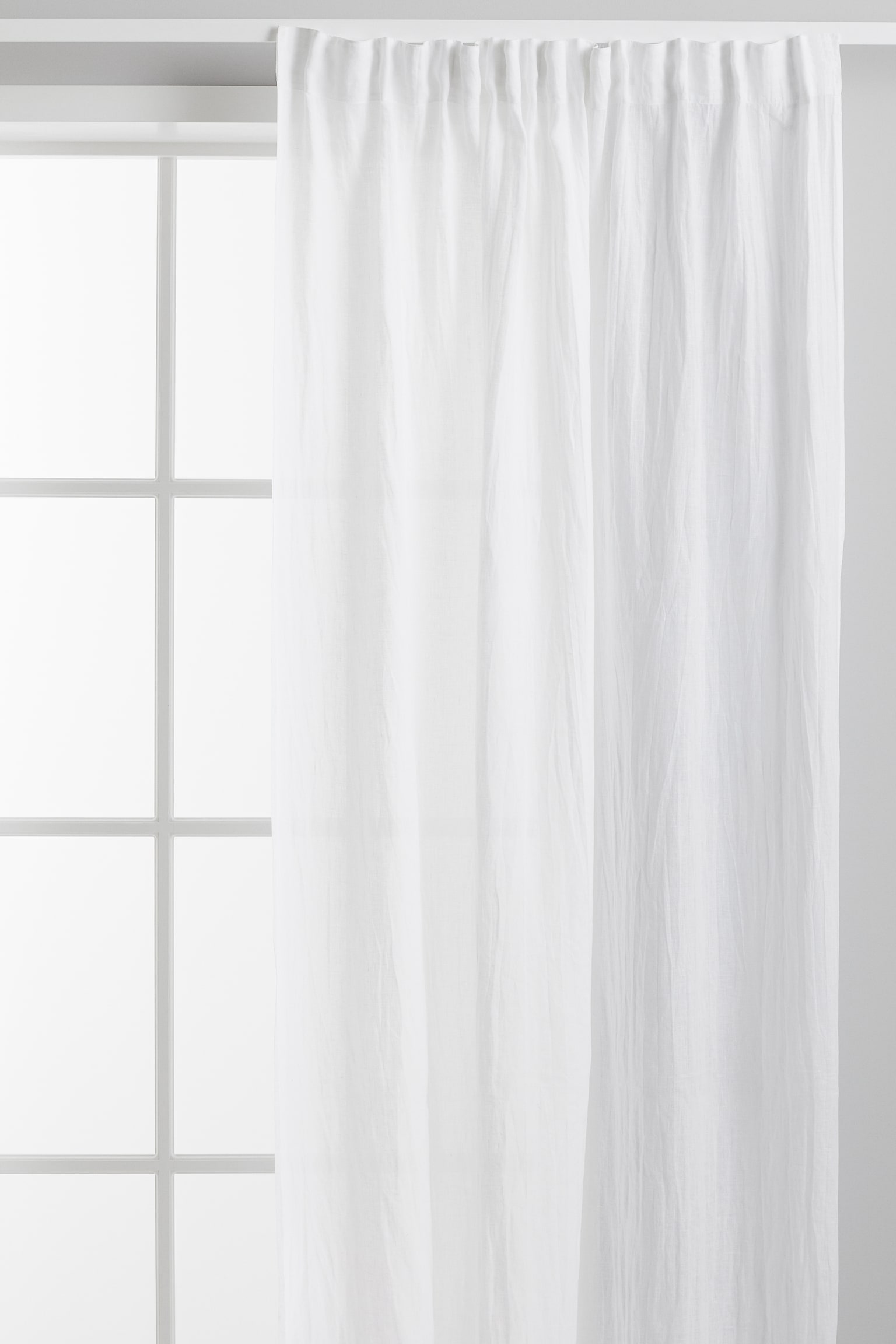 2-pack multiway linen curtains - White