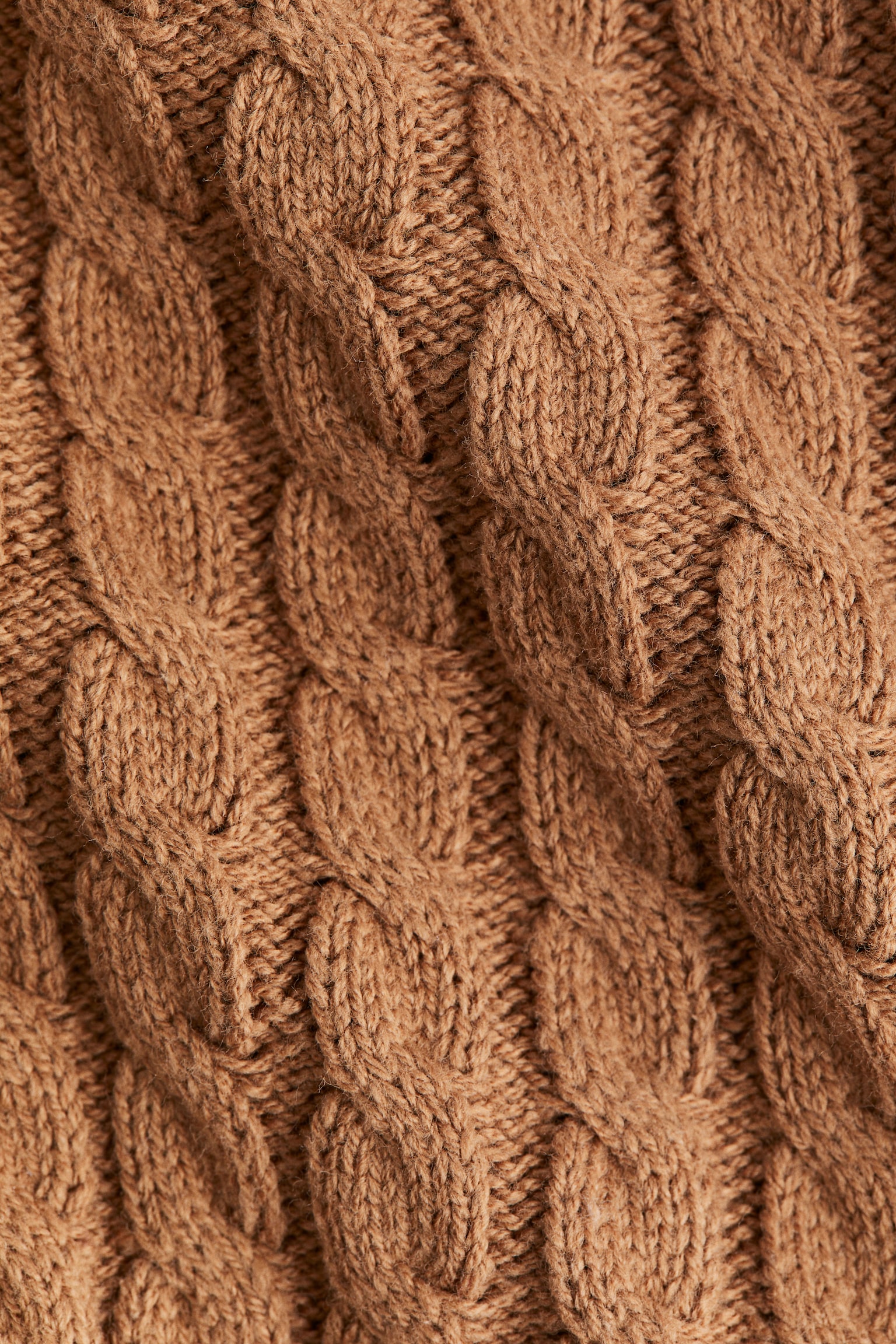 Cable-knit waistcoat - Light brown/Dark khaki green/Cream - 3