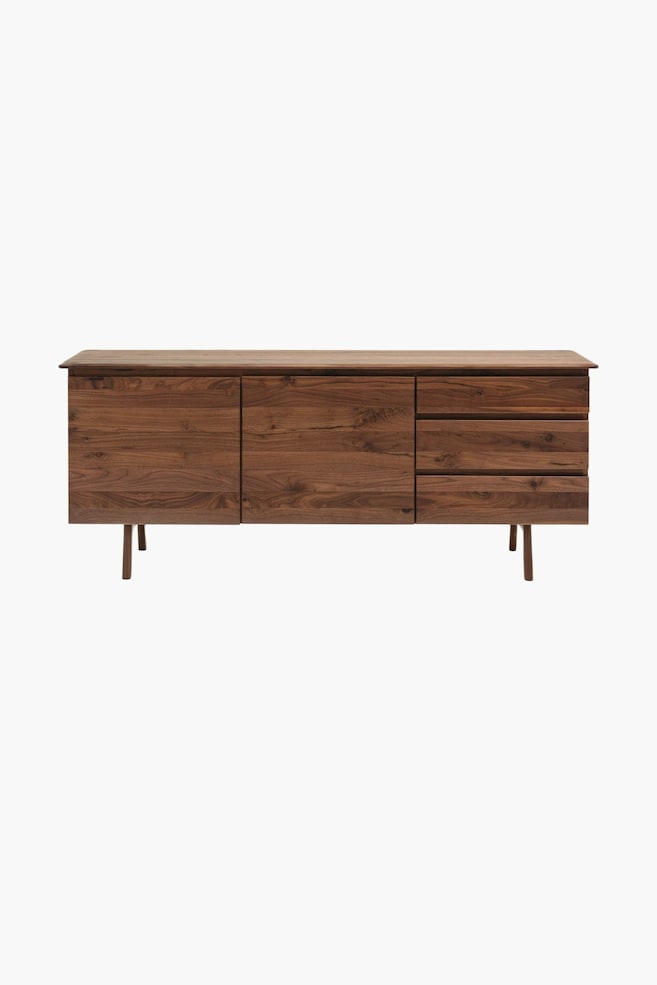 Wooden 2 Door Sideboard With 3 Drawers - Dark Wood - 1