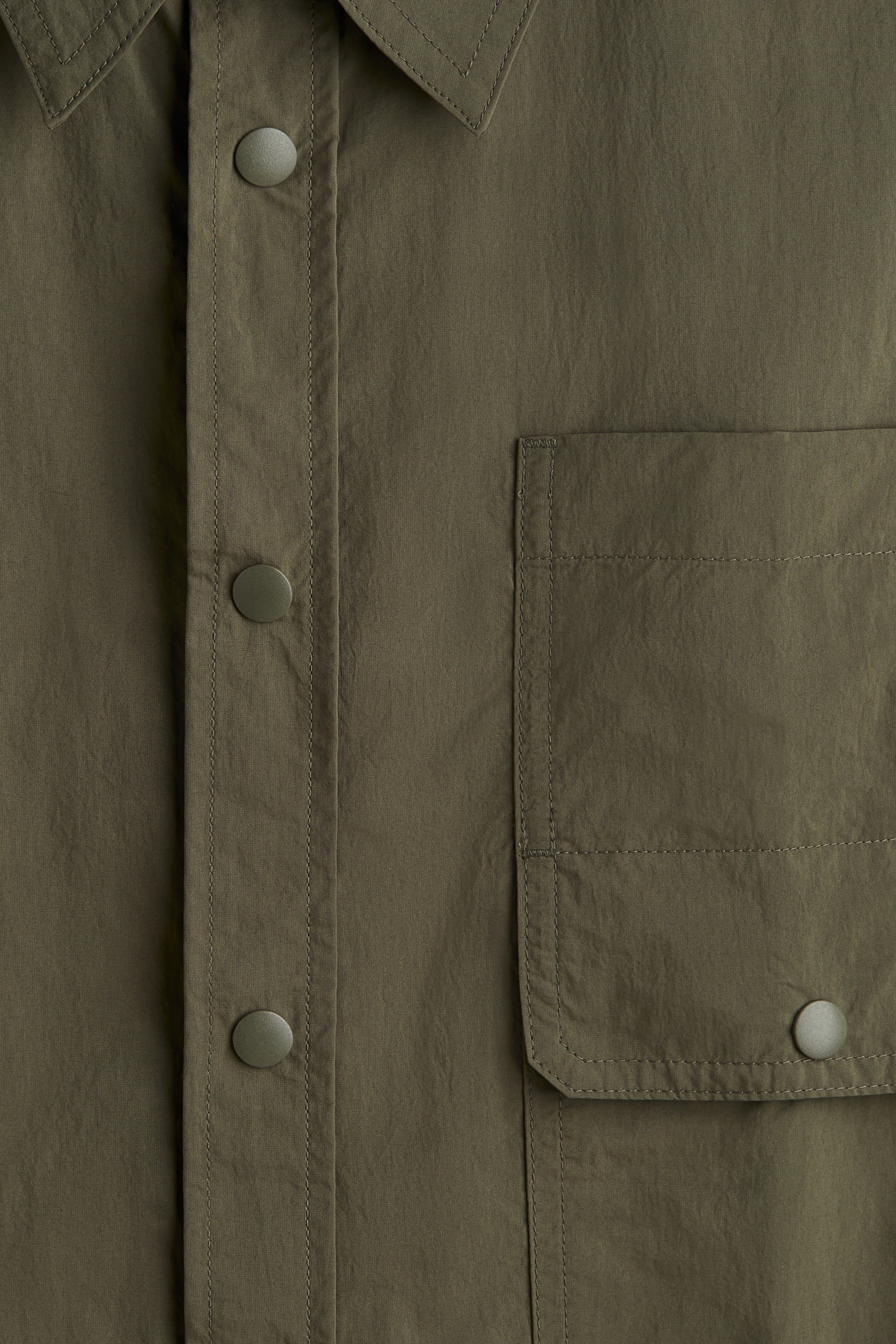 Loose Fit Short-sleeved utility shirt - Green/Beige - 6