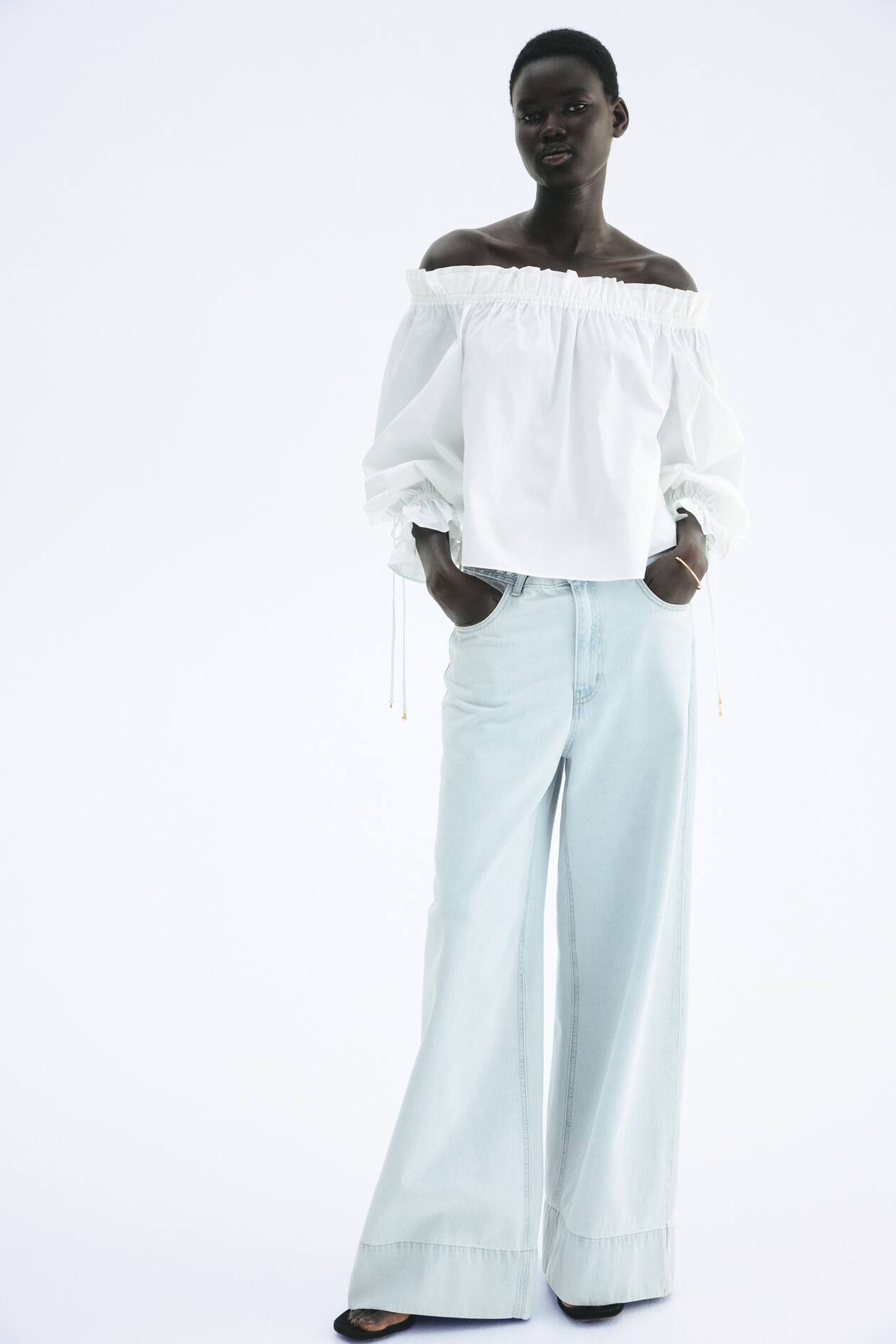 Off-the-Shoulder Poplin Blouse - image 5