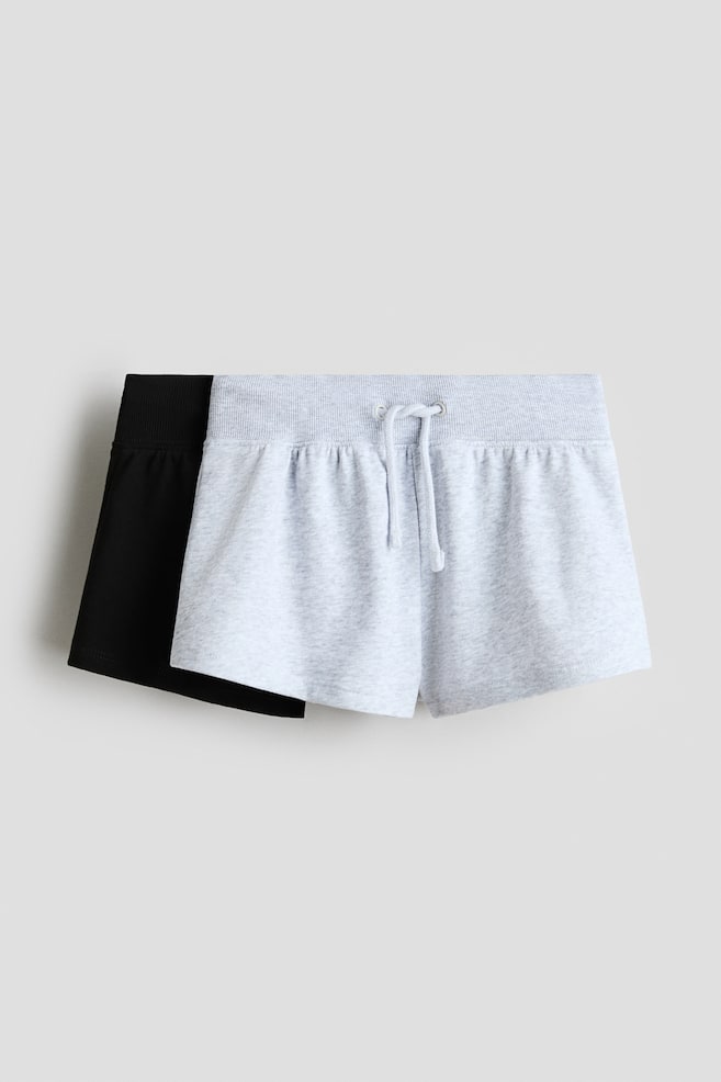 2-pack sweatshorts - Light grey marl/Black/Light pink/Light grey marl/Brown/Cream - 1